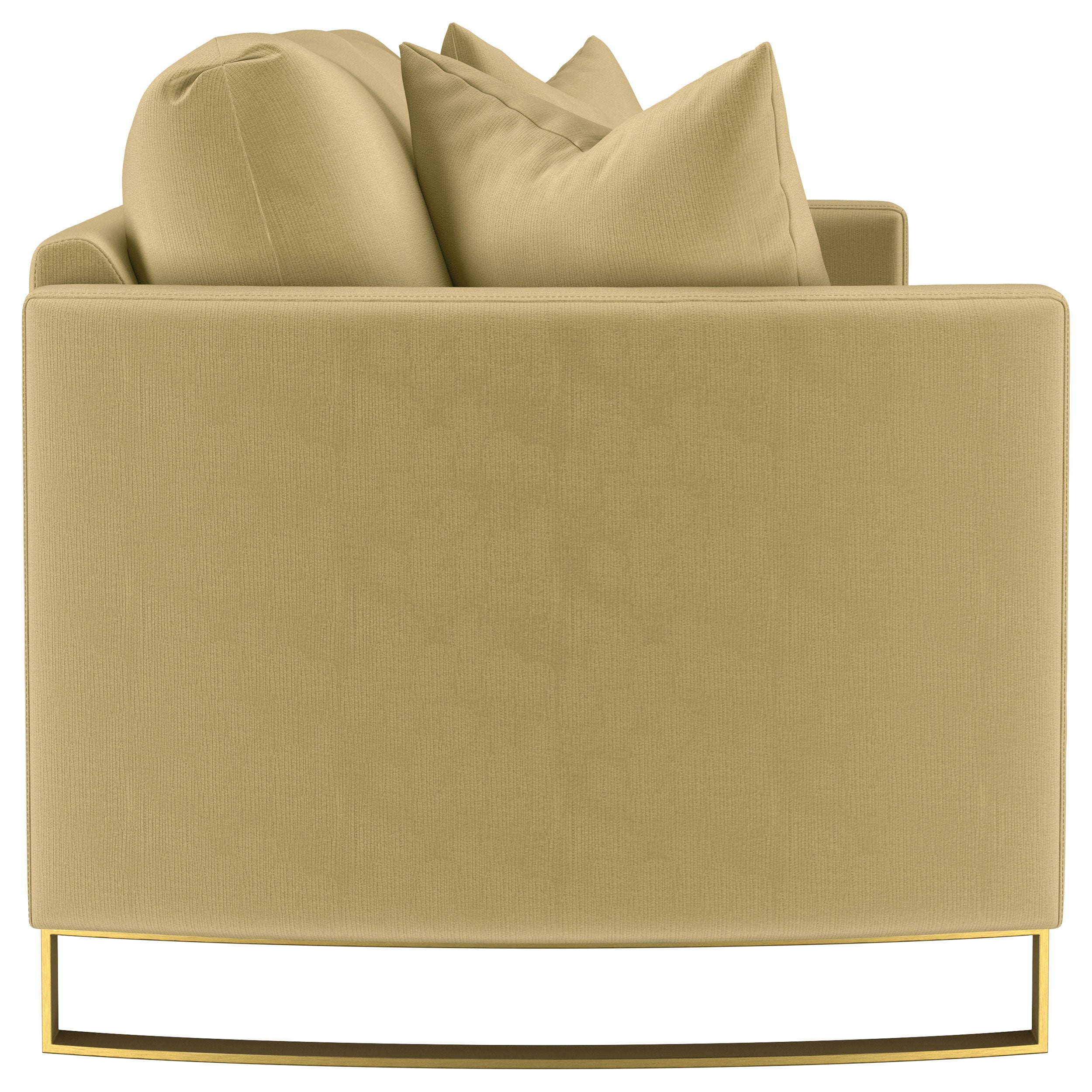 Corliss Upholstered Curved Track Arm Sofa Camel