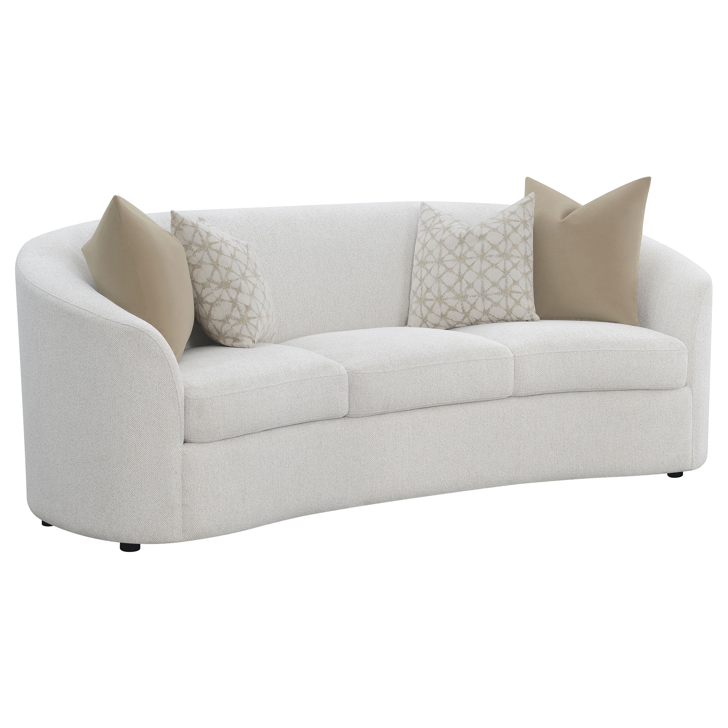 Dar Furniture - Coaster - Rainn Boucle Upholstered Sloped Arm Sofa Latte - 509171