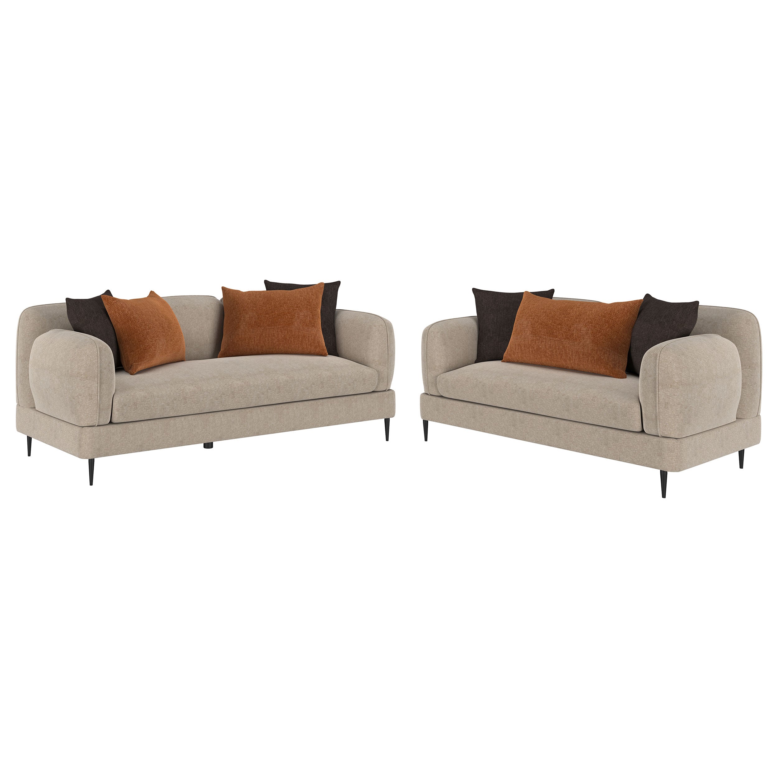 Dar Furniture - Coaster - Jade 2-piece Chenille Upholstered Sofa Set Latte - 509411-S2