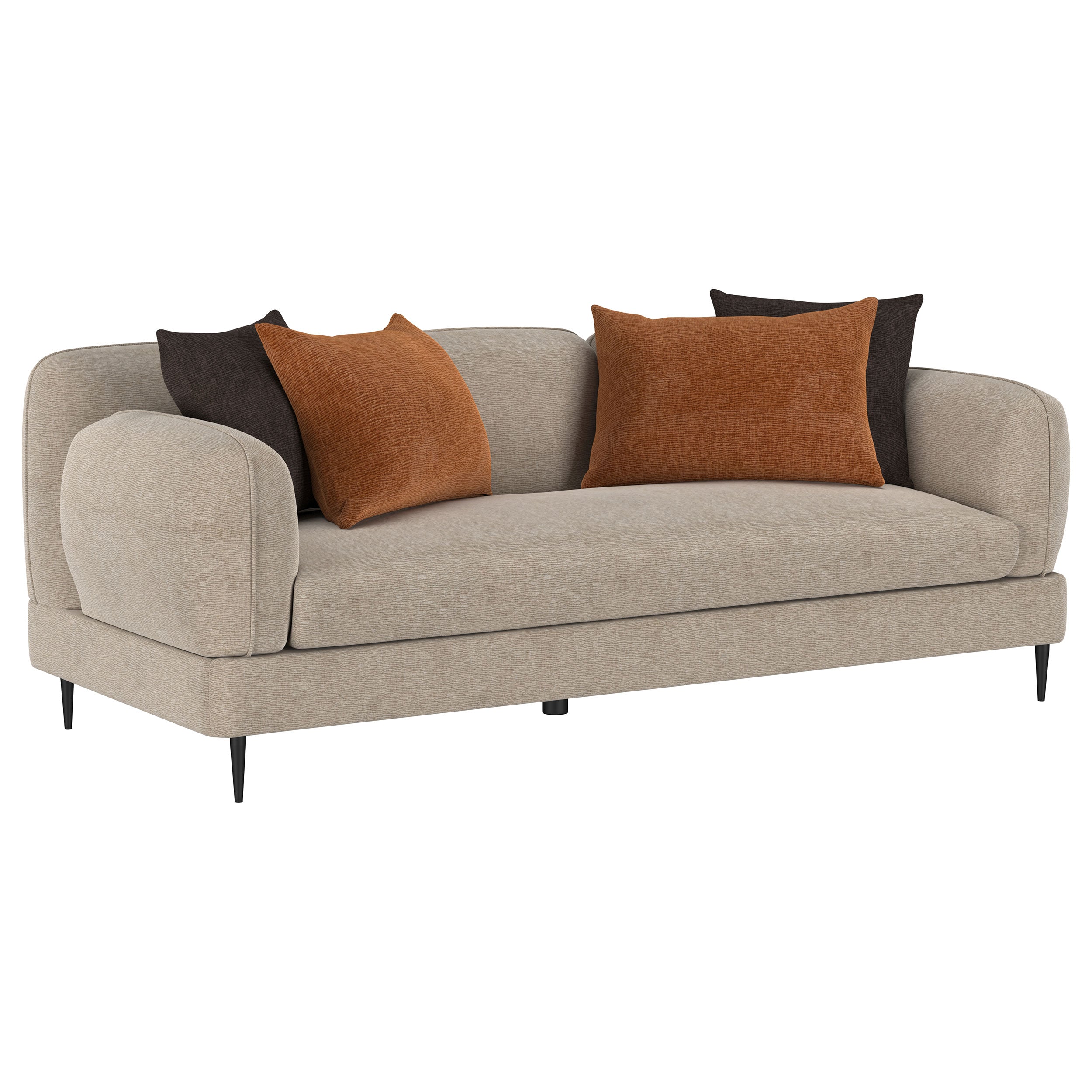 Dar Furniture - Coaster - Jade Chenille Upholstered Sculpted Track Arm Sofa Latte - 509411