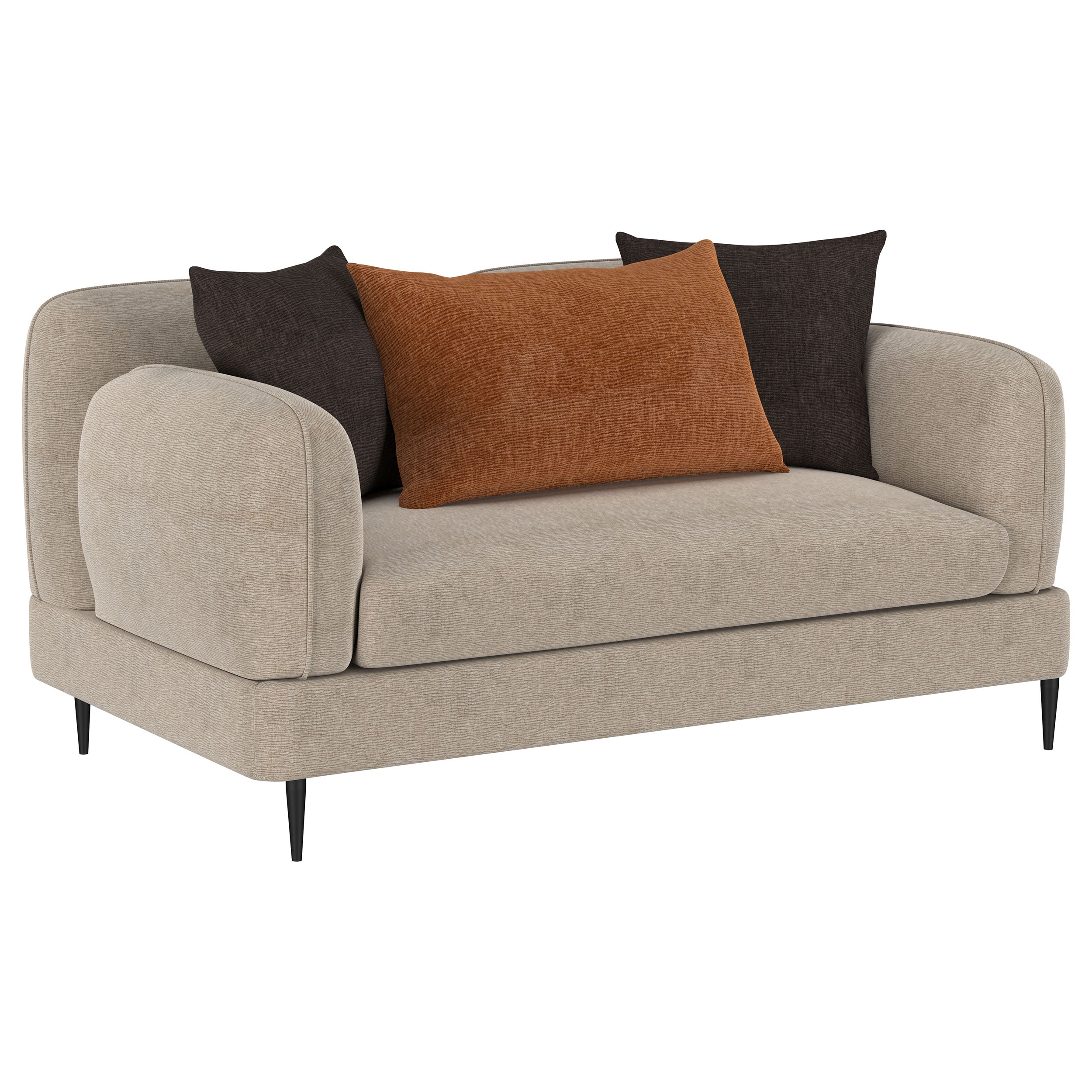 Dar Furniture - Coaster - Jade Chenille Upholstered Sculpted Track Arm Loveseat Latte - 509412