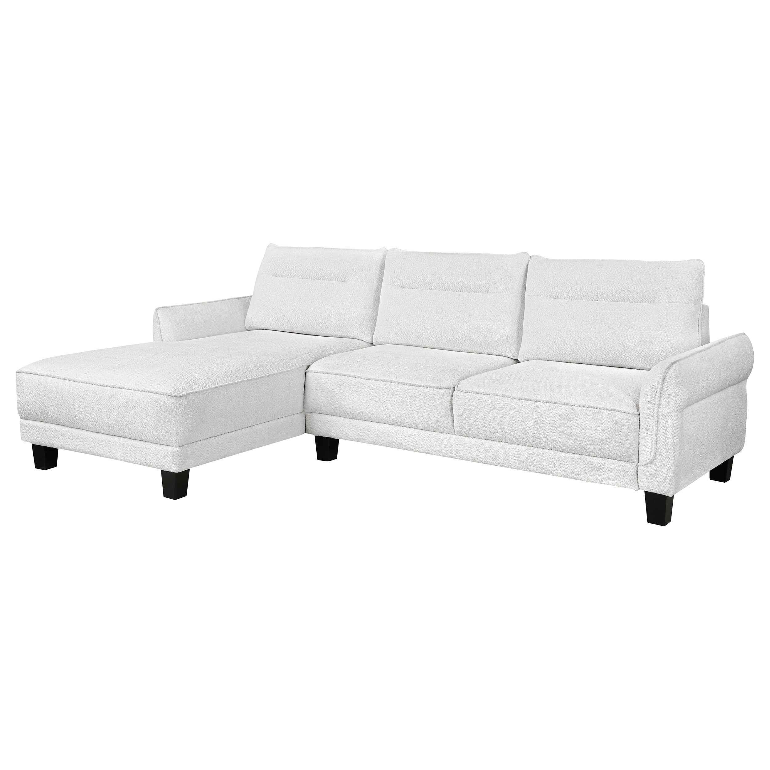 Dar Furniture - Coaster - Caspian Upholstered Curved Arm Chaise Sectional Sofa White - 509550