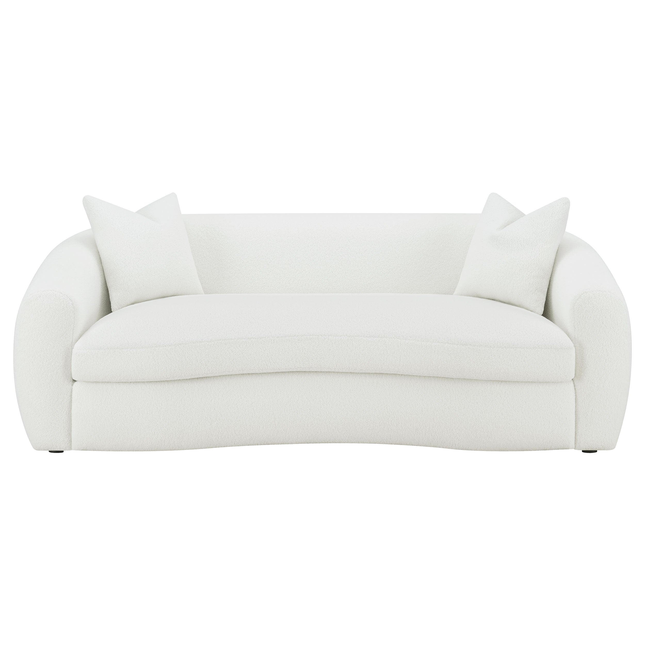 Isabella 2-piece Faux Sheepskin Upholstered Sofa Set Natural