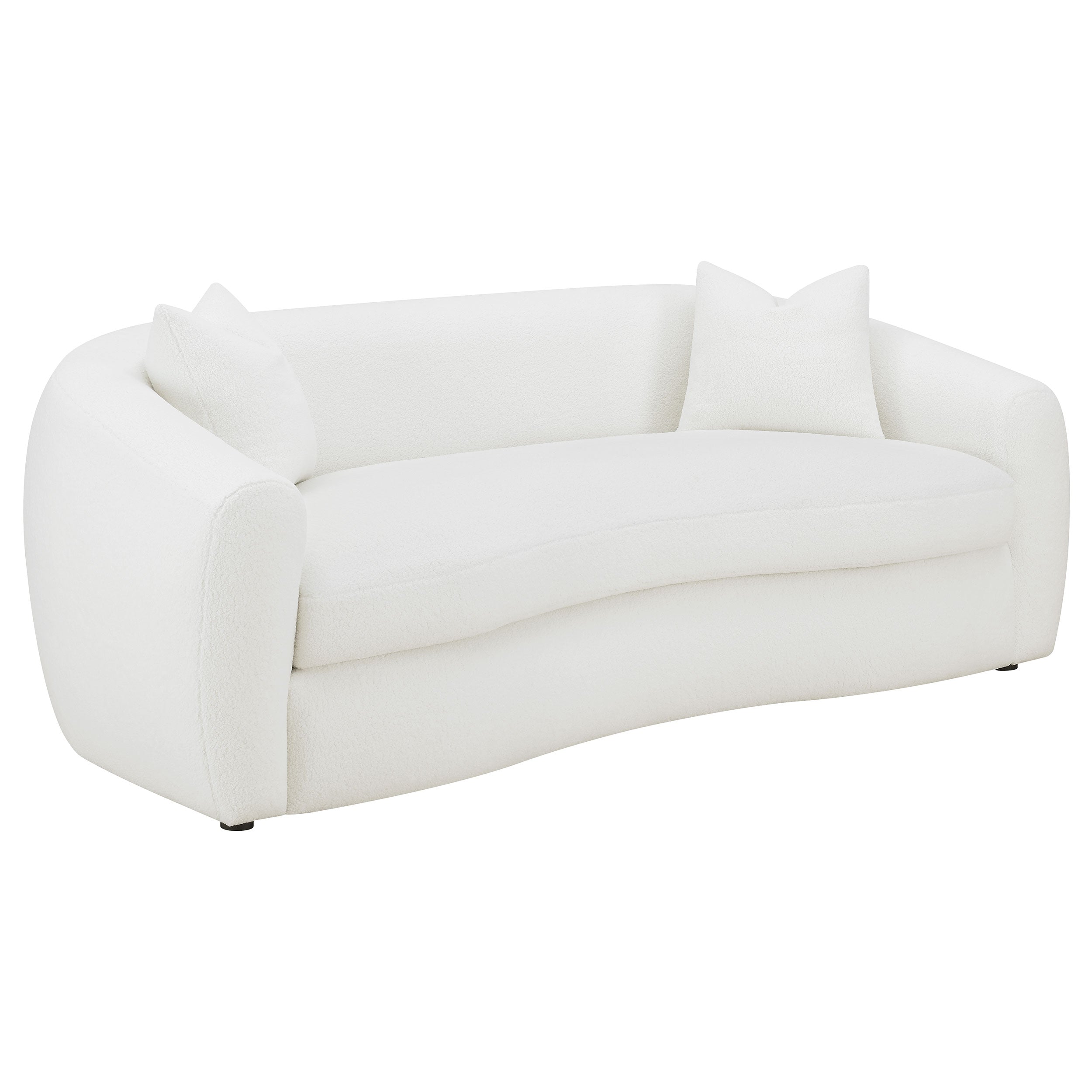 Dar Furniture - Coaster - Isabella Faux Sheepskin Upholstered Sofa Natural - 509871
