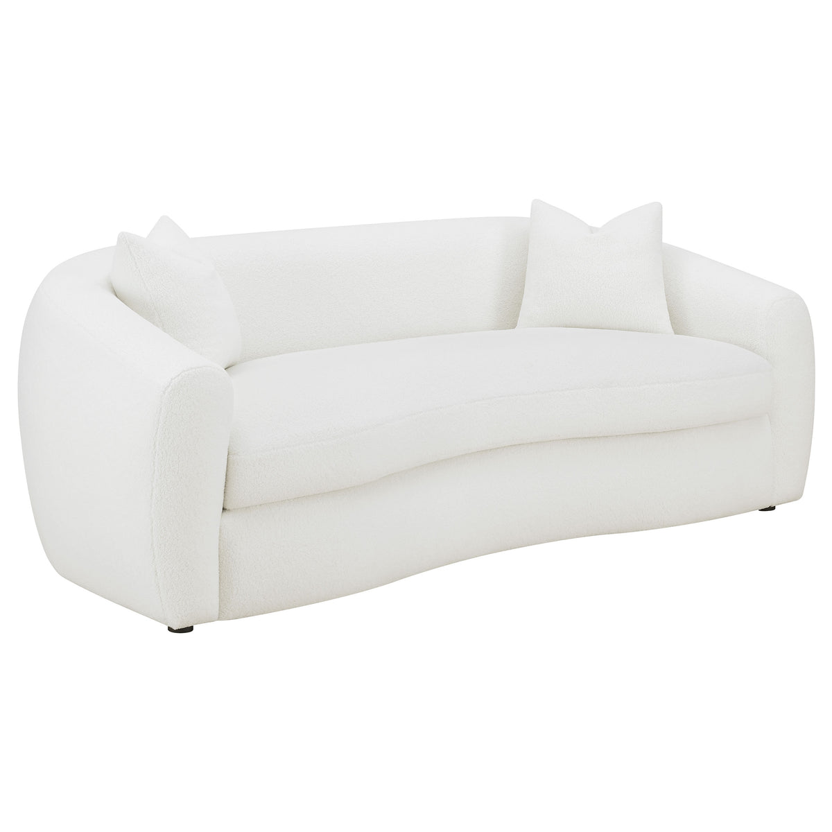 Dar Furniture - Coaster - Isabella Faux Sheepskin Upholstered Sofa Natural - 509871