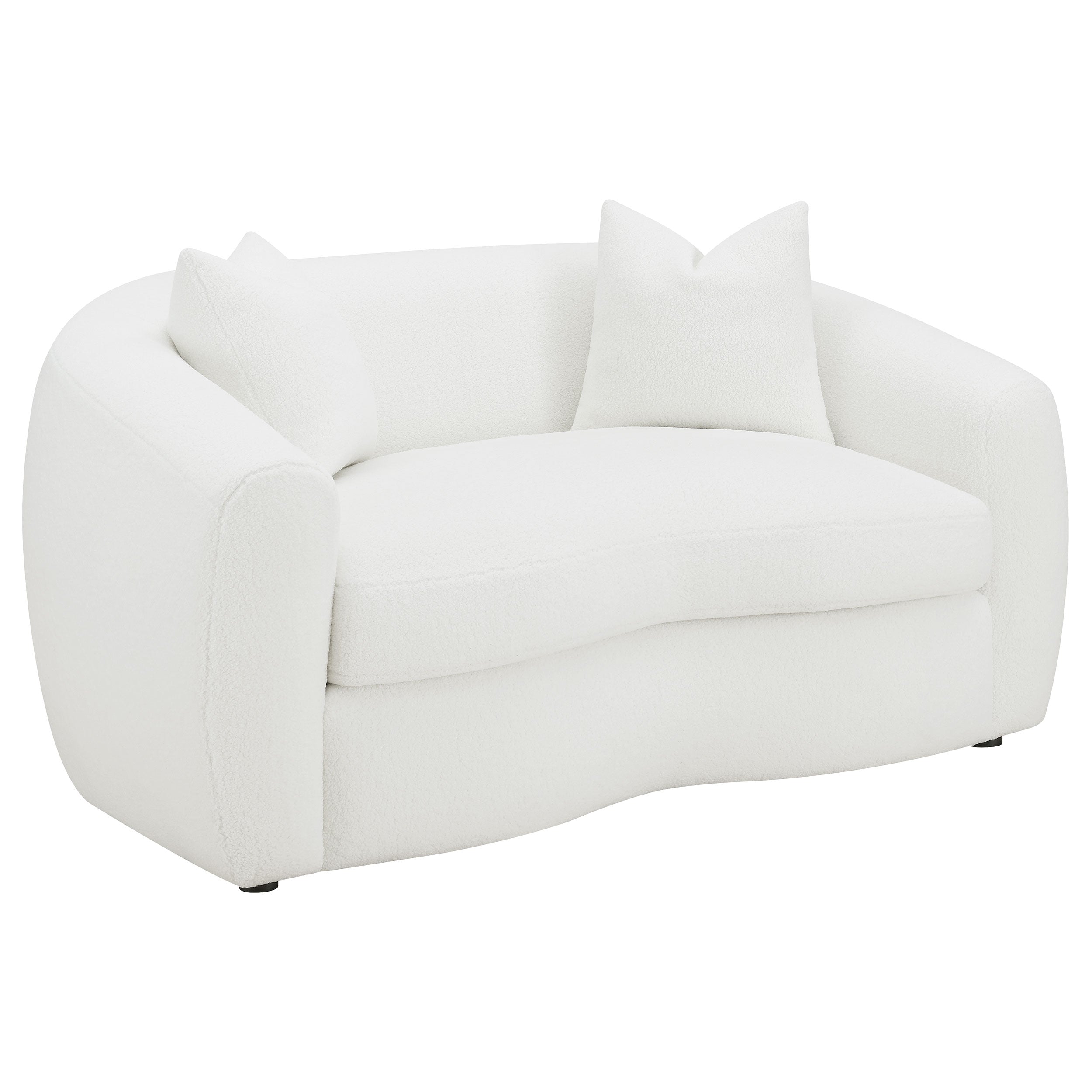 Dar Furniture - Coaster - Isabella Faux Sheepskin Upholstered Loveseat Natural - 509872