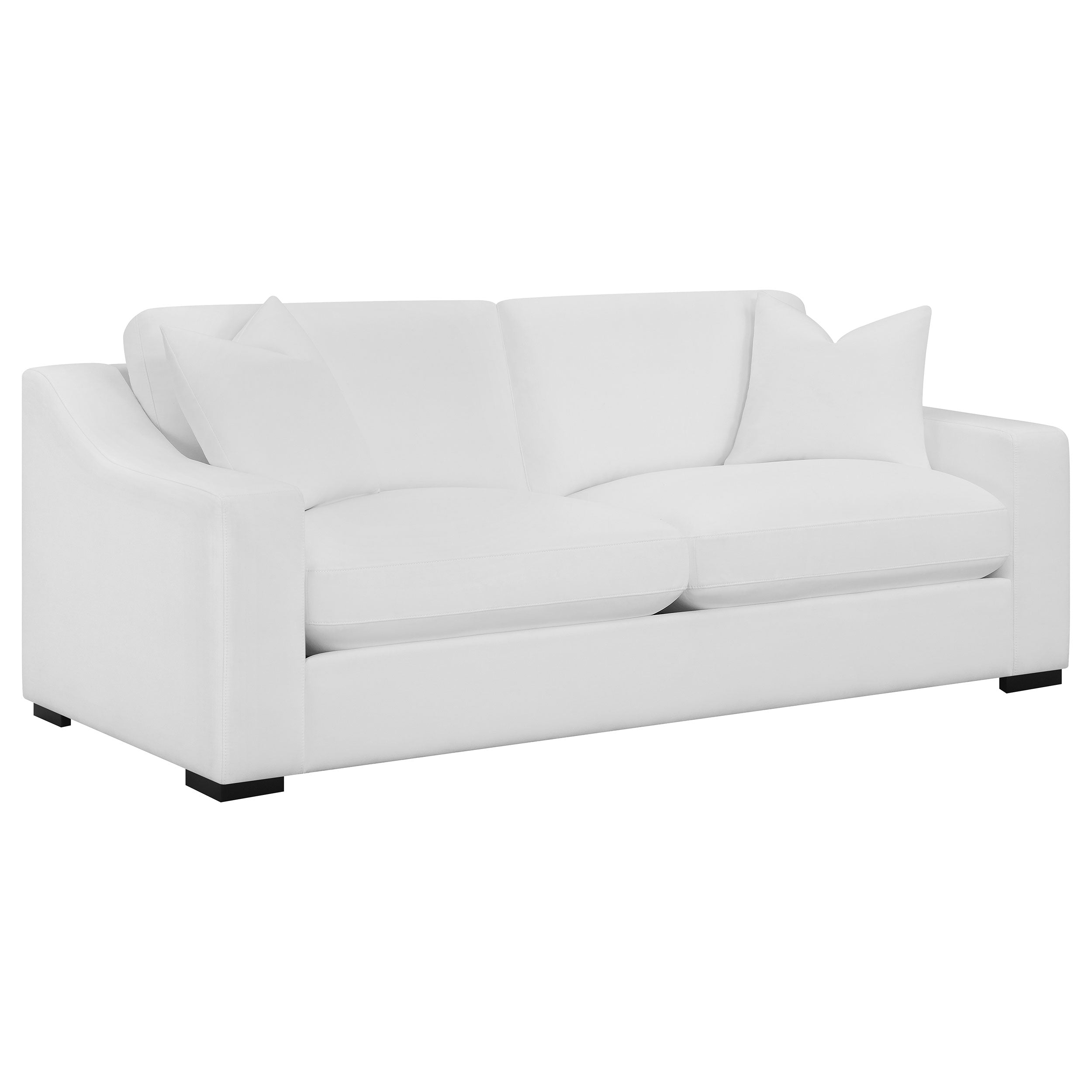 Dar Furniture - Coaster - Ashlyn Upholstered Sloped Arm Sofa White - 509891