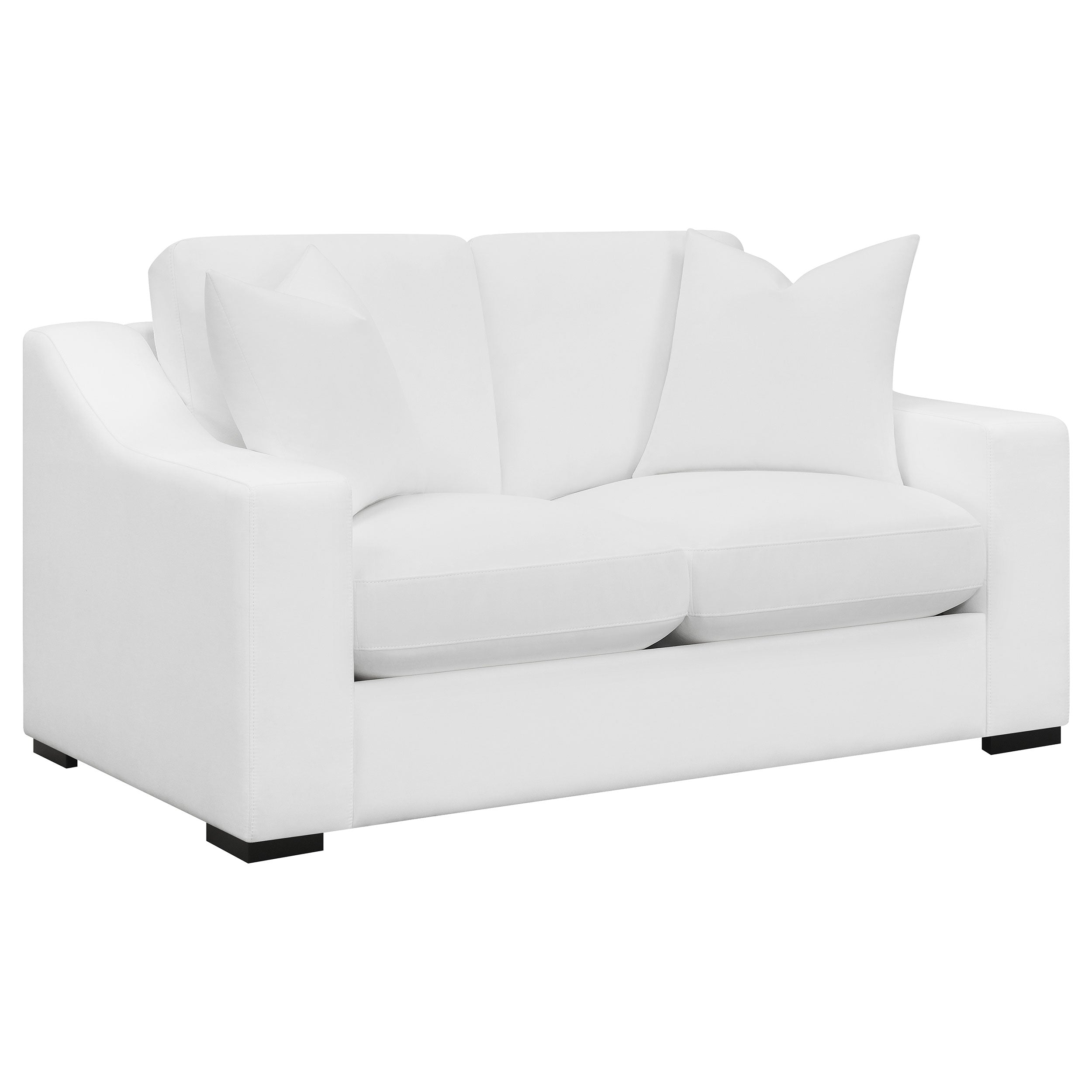Dar Furniture - Coaster - Ashlyn Upholstered Sloped Arm Loveseat White - 509892