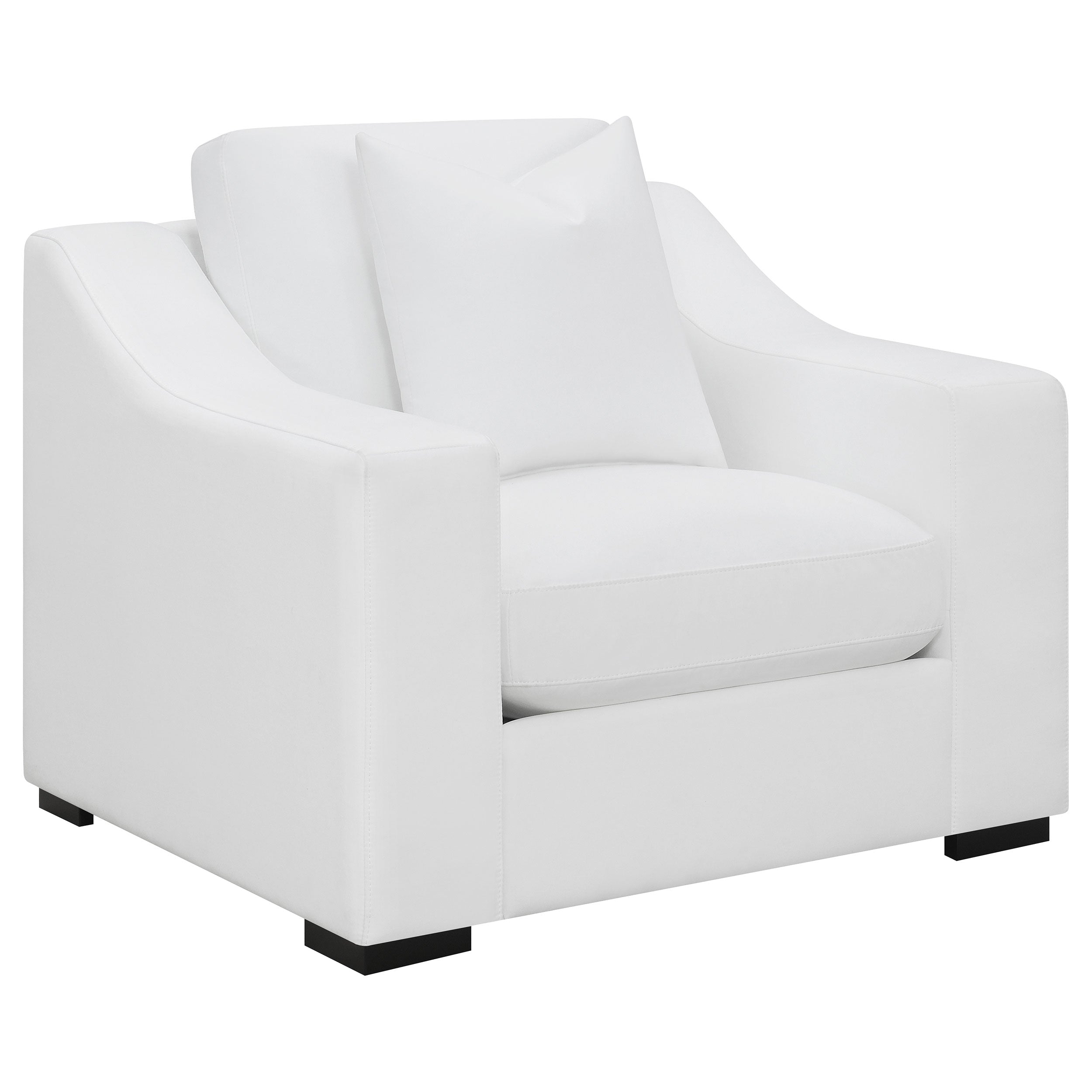 Dar Furniture - Coaster - Ashlyn Upholstered Sloped Arm Accent Chair White - 509893