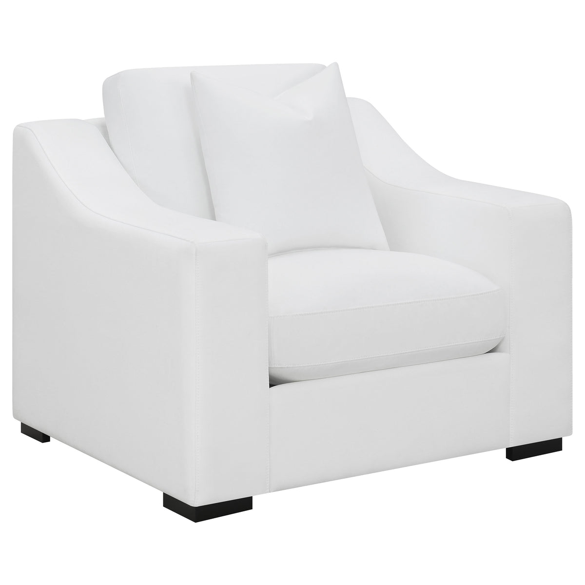 Dar Furniture - Coaster - Ashlyn Upholstered Sloped Arm Accent Chair White - 509893