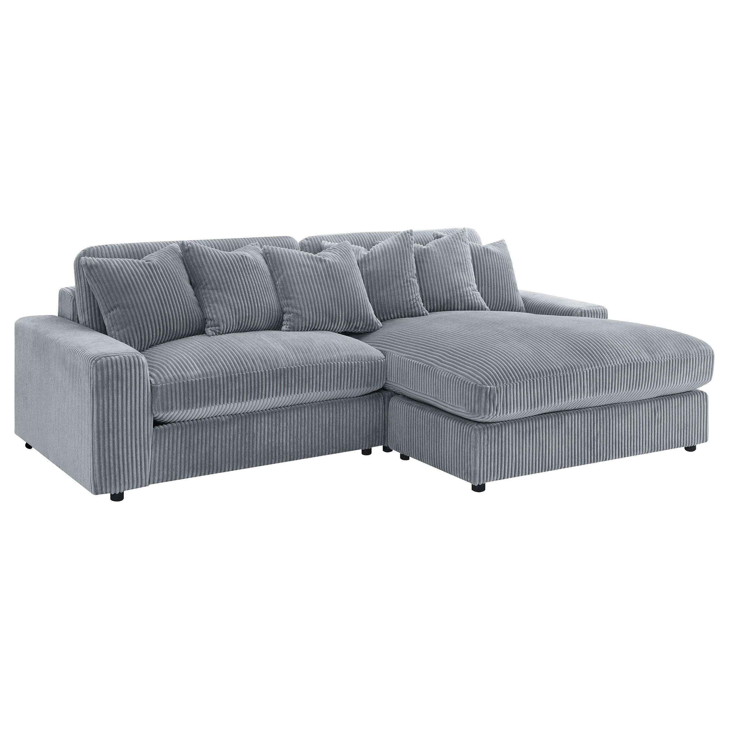 Dar Furniture - Coaster - Blaine Upholstered Reversible Chaise Sectional Sofa Fog - 509900