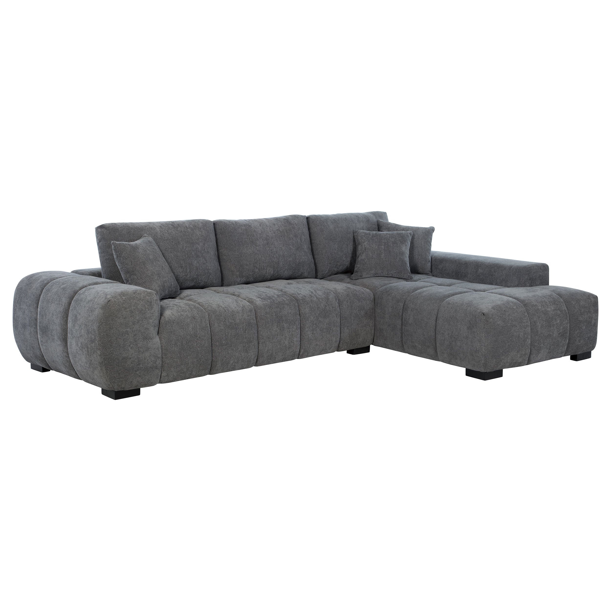 Dar Furniture - Coaster - Octavia Upholstered Sectional Chaise Sofa Charcoal Grey - 509965