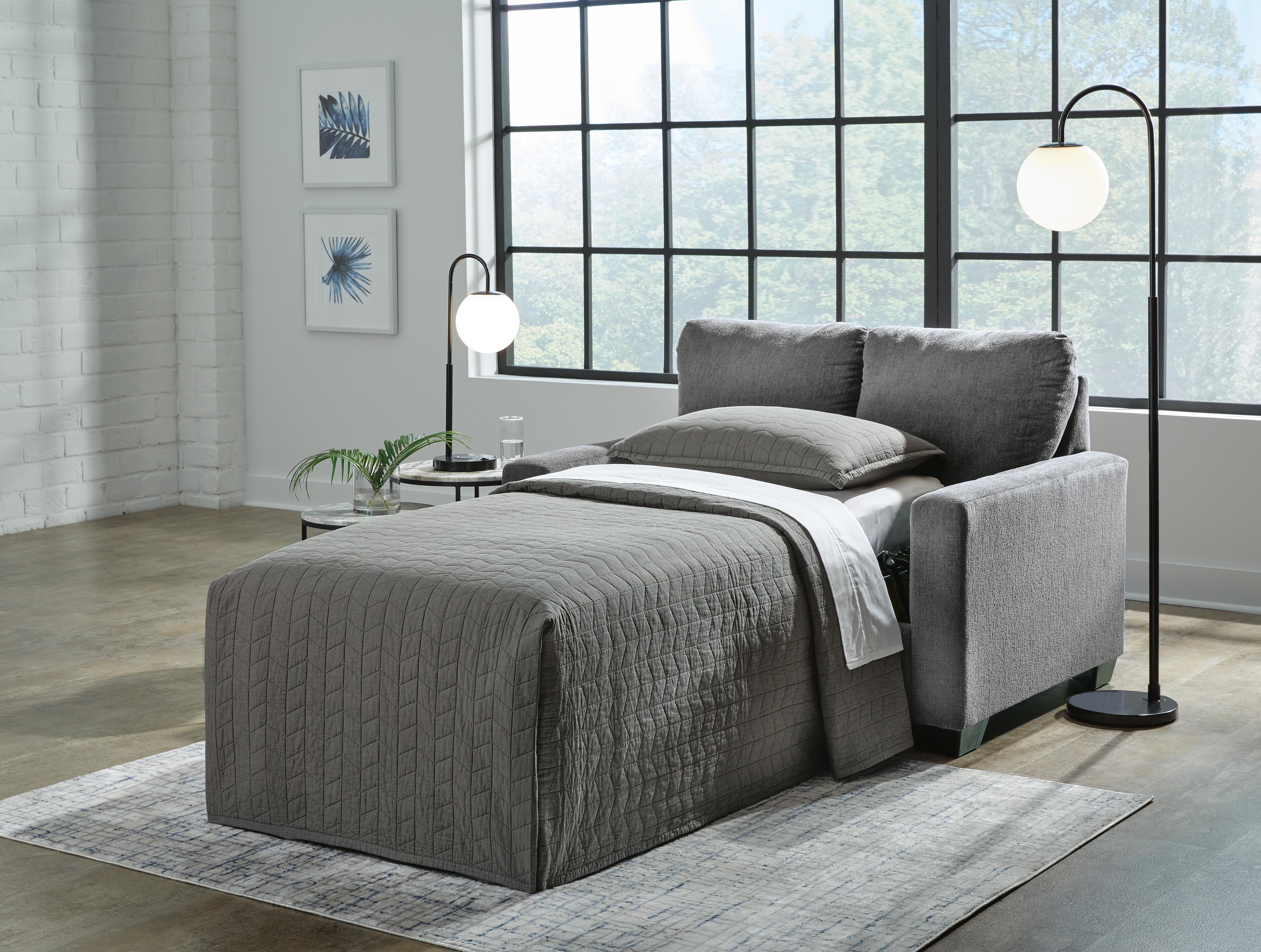 Dar Furniture - Ashley Furniture - Rannis Twin Sofa Sleeper - Twin Sofa Sleeper / Pewter - 5360237