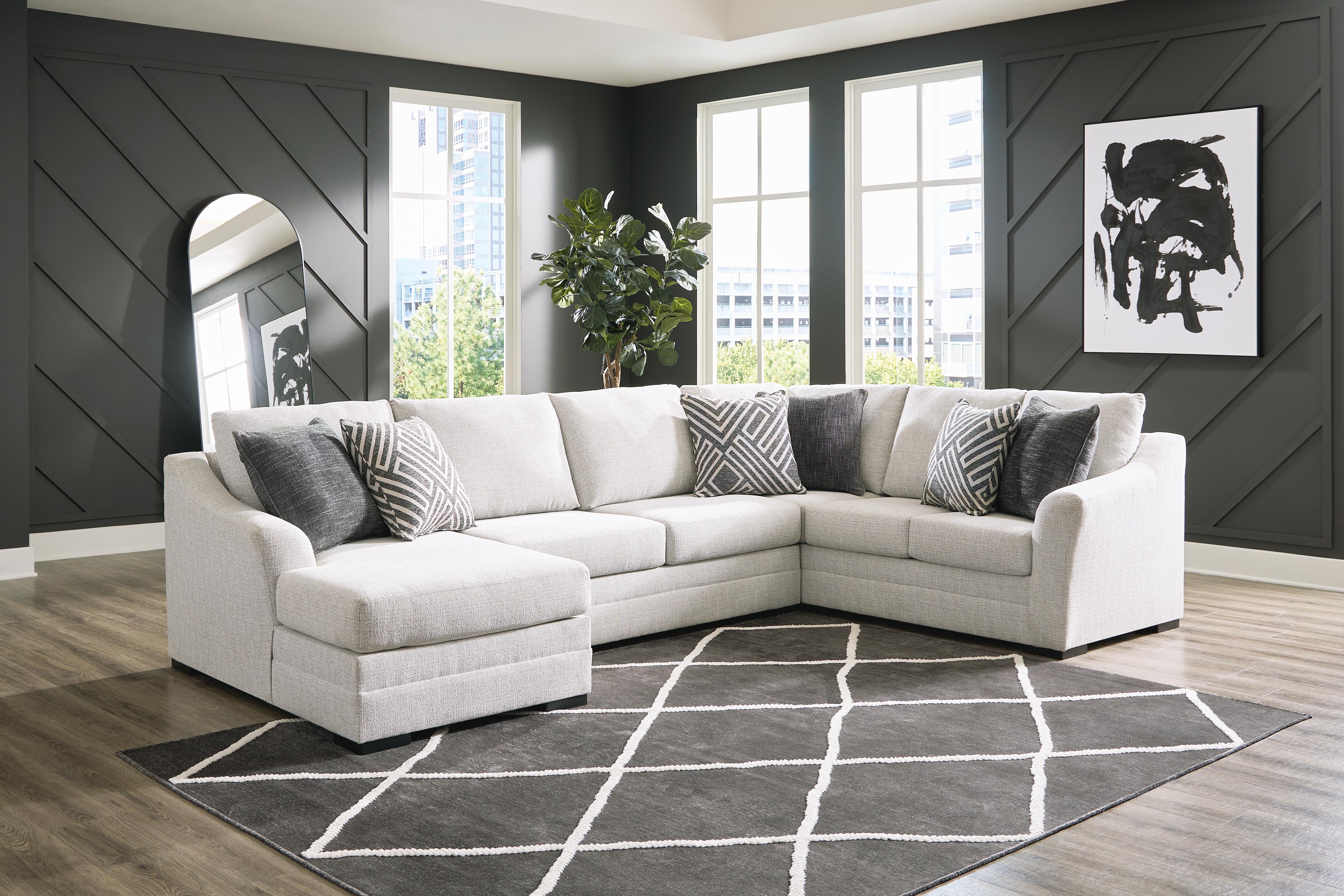 Dar Furniture - Ashley Furniture - Koralynn 3-Piece Sectional with Chaise - RAF 3-Piece Sectional with Chaise / Stone - 54102S1