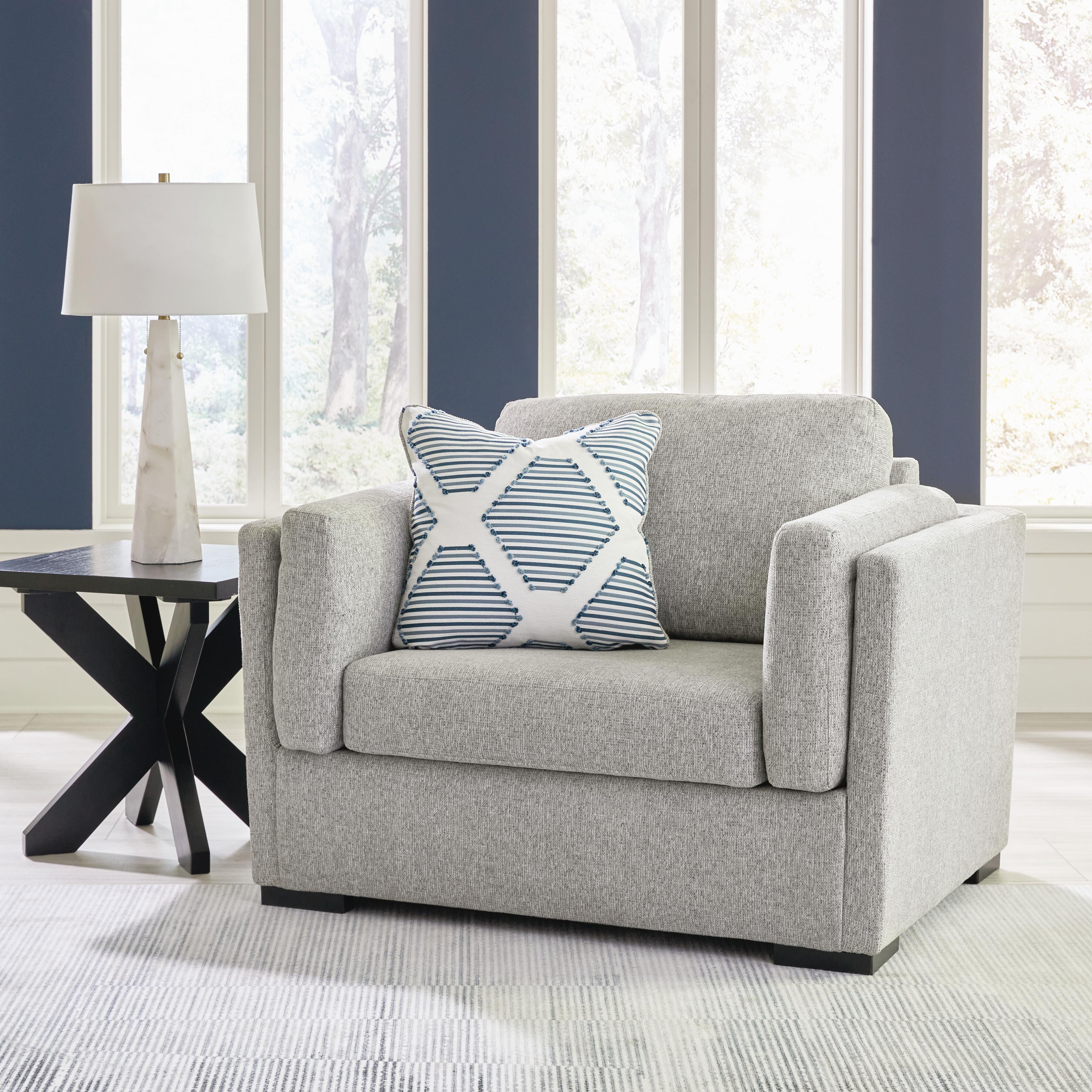 Dar Furniture - Ashley Furniture - Evansley Oversized Chair - Chair and a Half / Pewter - 5450323