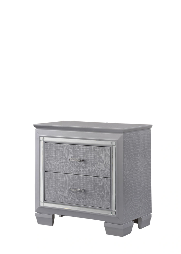 Crown Mark Furniture Lillian Night Stand In Silver