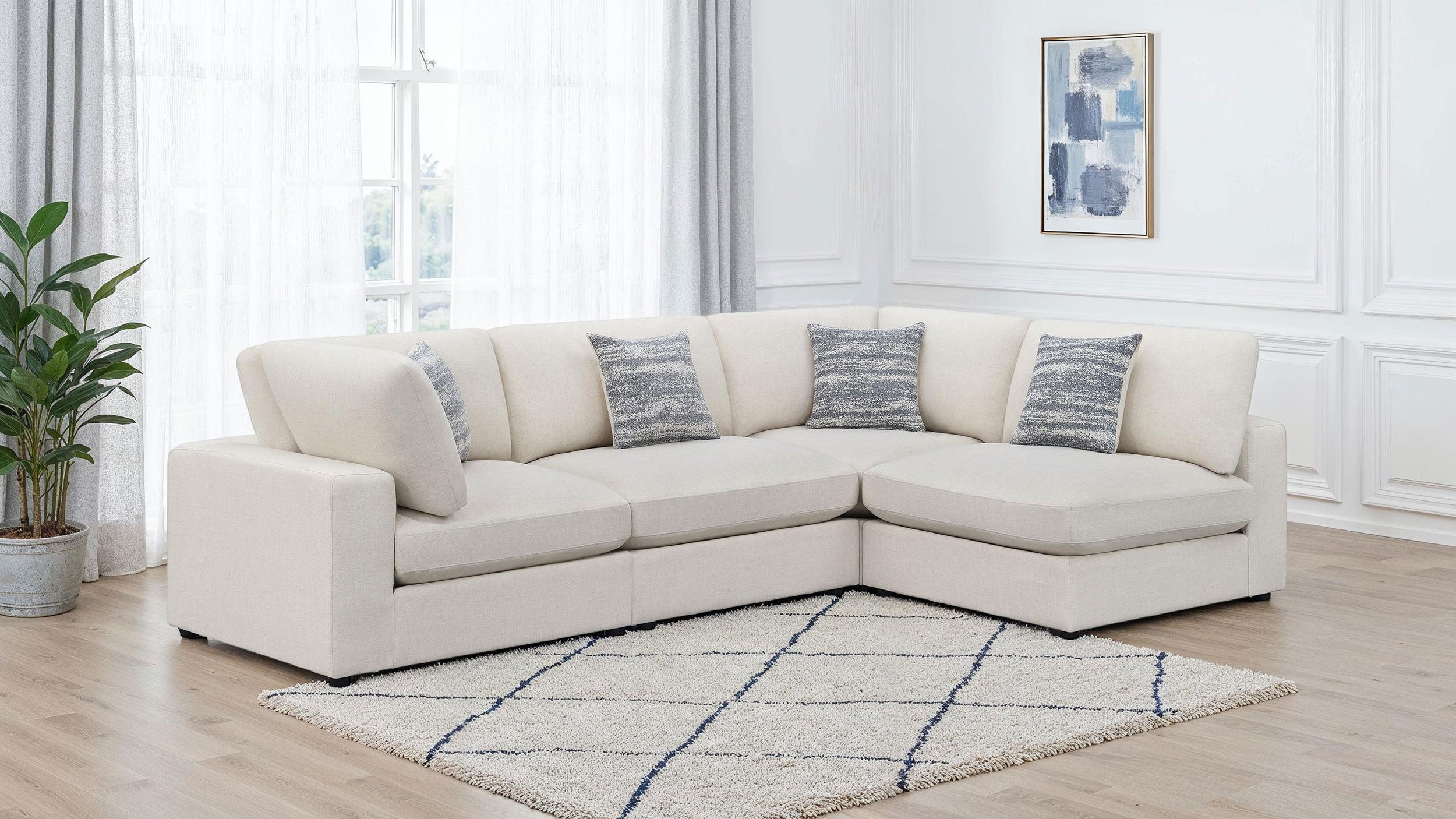 Dar Furniture - Coaster - Serene 4-piece Upholstered Modular Sectional Sofa Beige - 551321-SETA