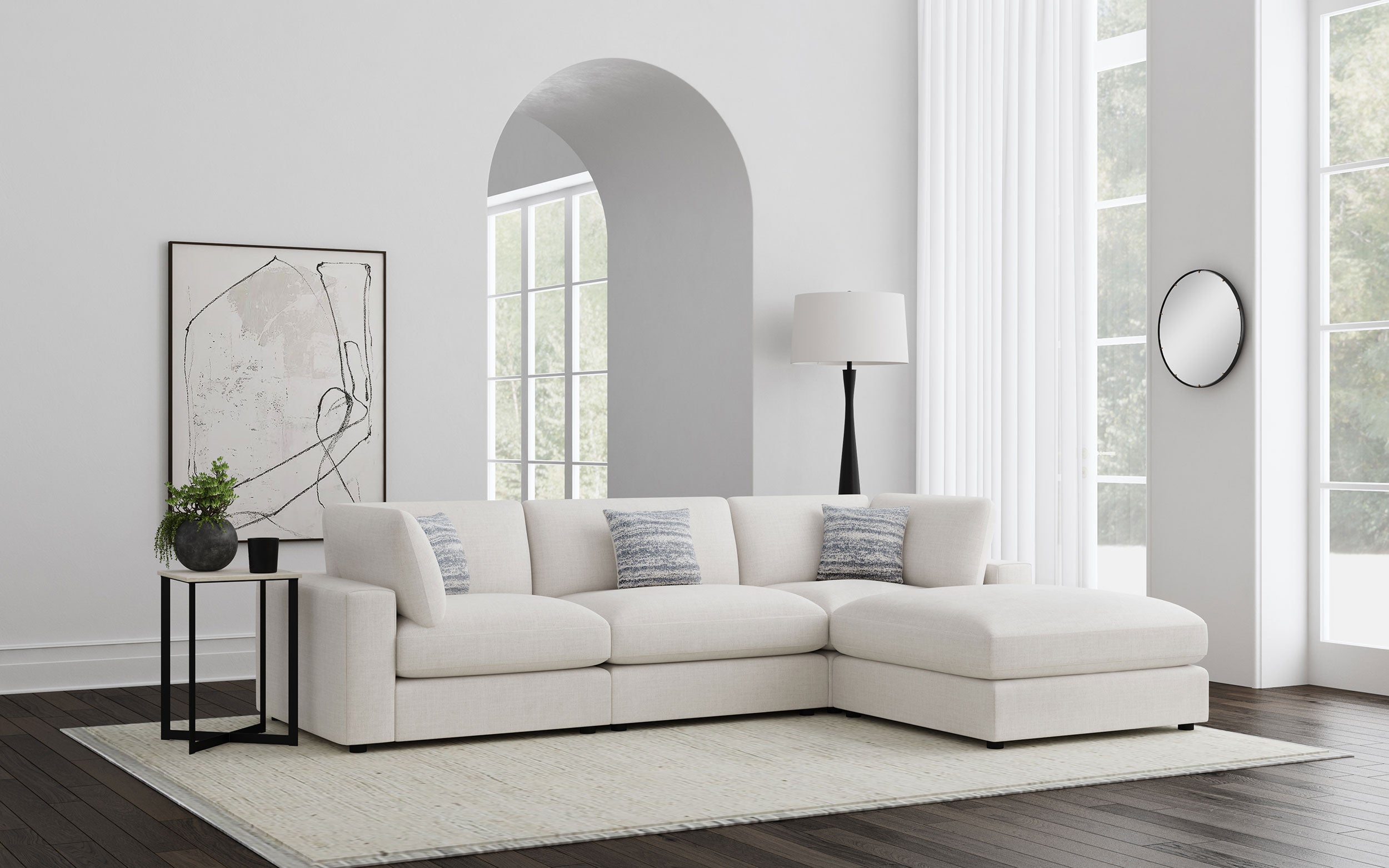 Dar Furniture - Coaster - Serene 4-piece Upholstered Modular Sectional Sofa Beige - 551321-SETB