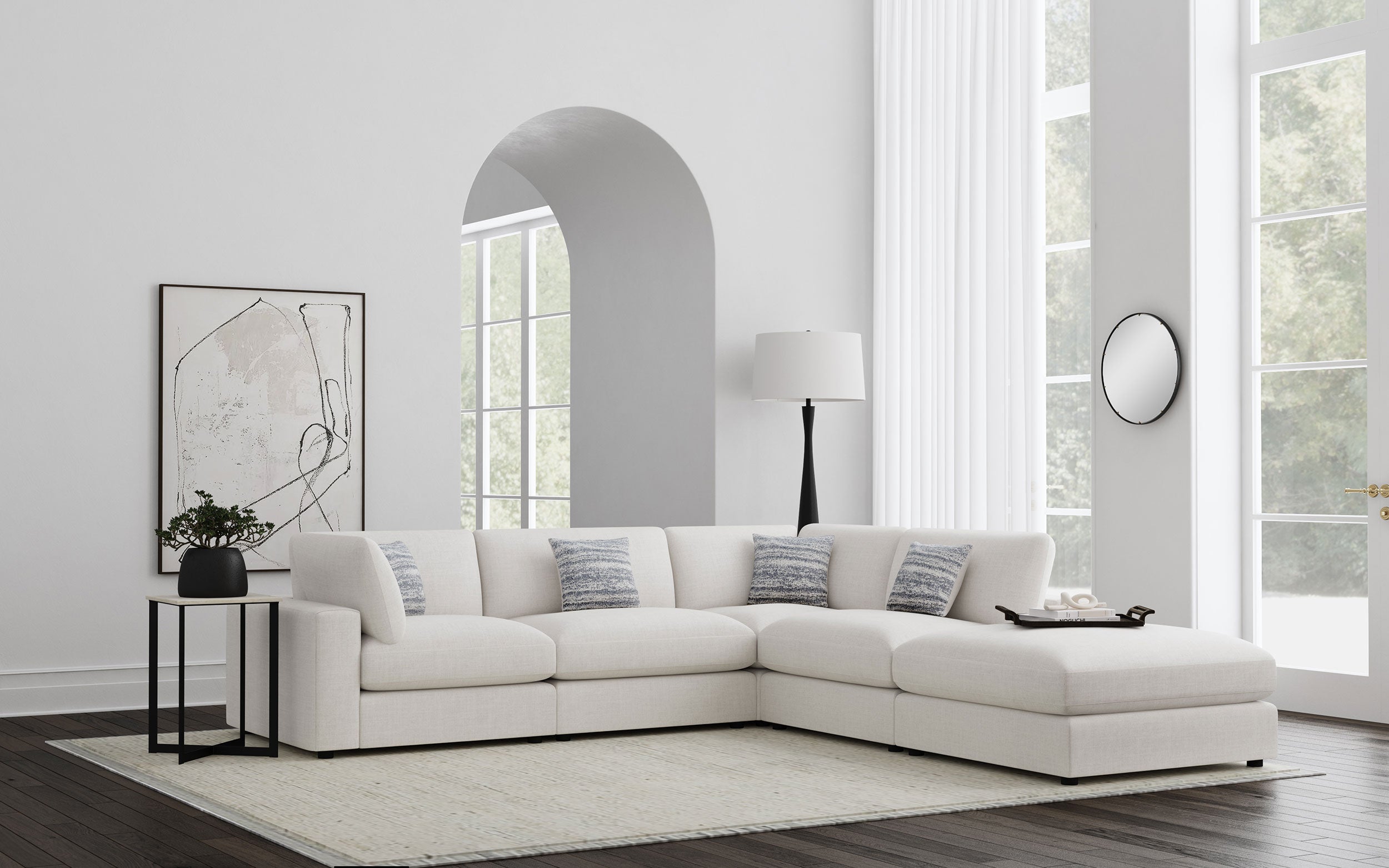 Dar Furniture - Coaster - Serene 5-piece Upholstered Modular Sectional Sofa Beige - 551321-SETC