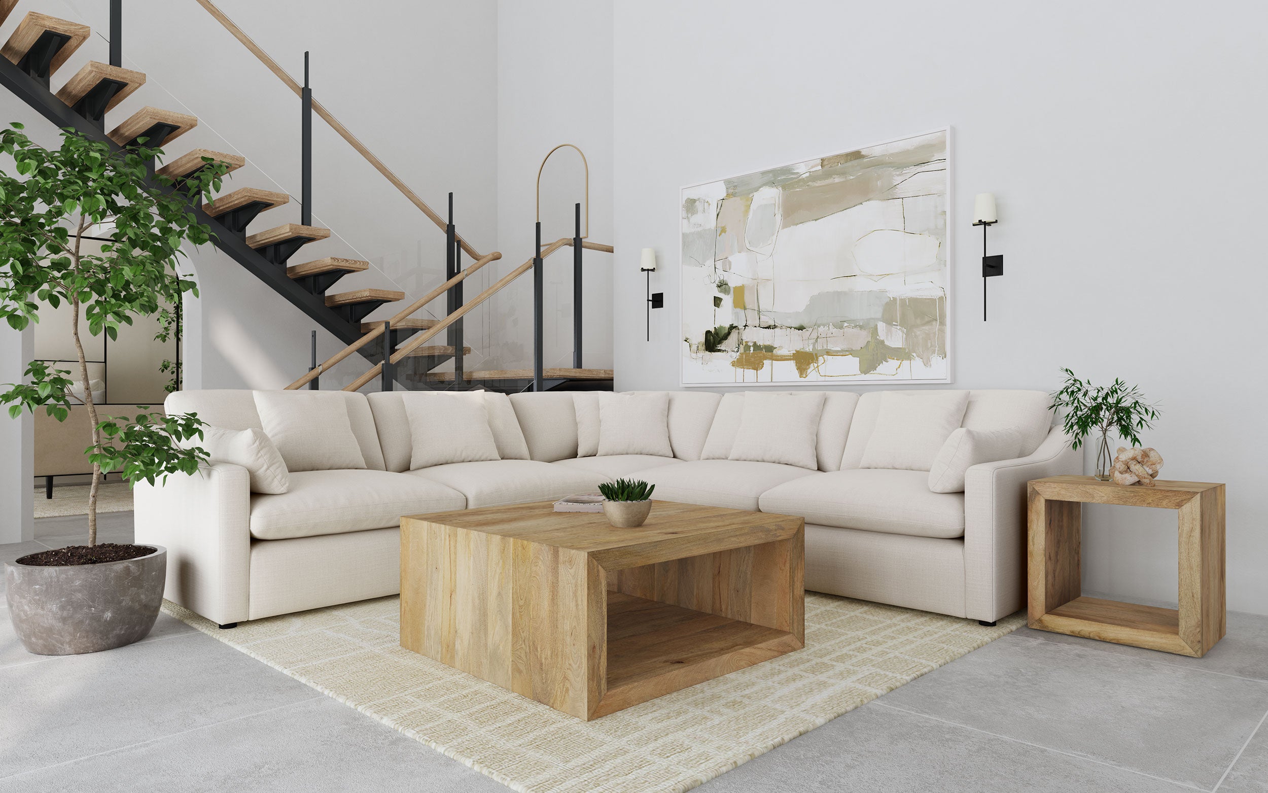 Dar Furniture - Coaster - Hobson 5-piece Upholstered Modular Sectional Sofa Ivory - 551451-SETA