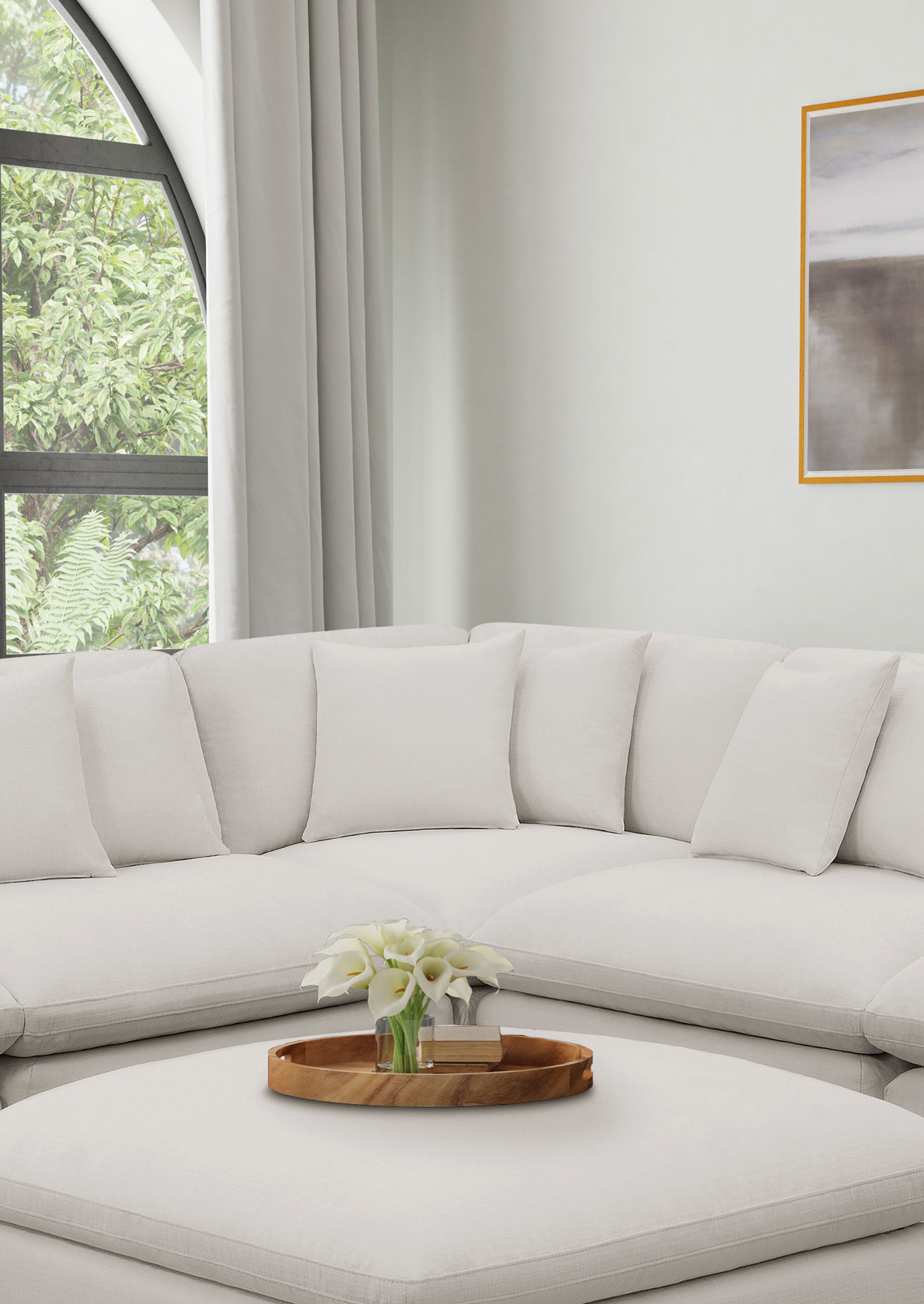 Hobson Upholstered Corner Ivory