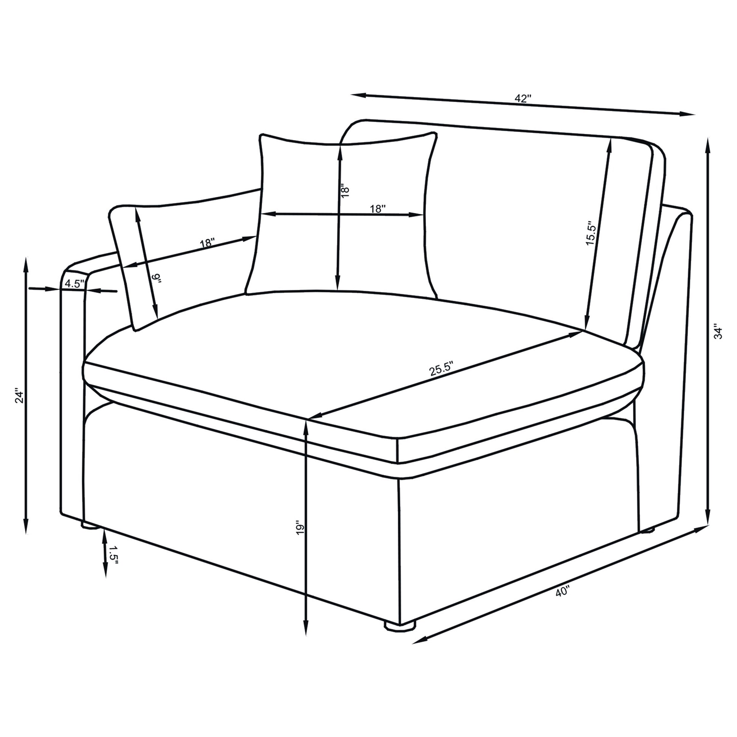 Hobson Upholstered LAF Chair Ivory