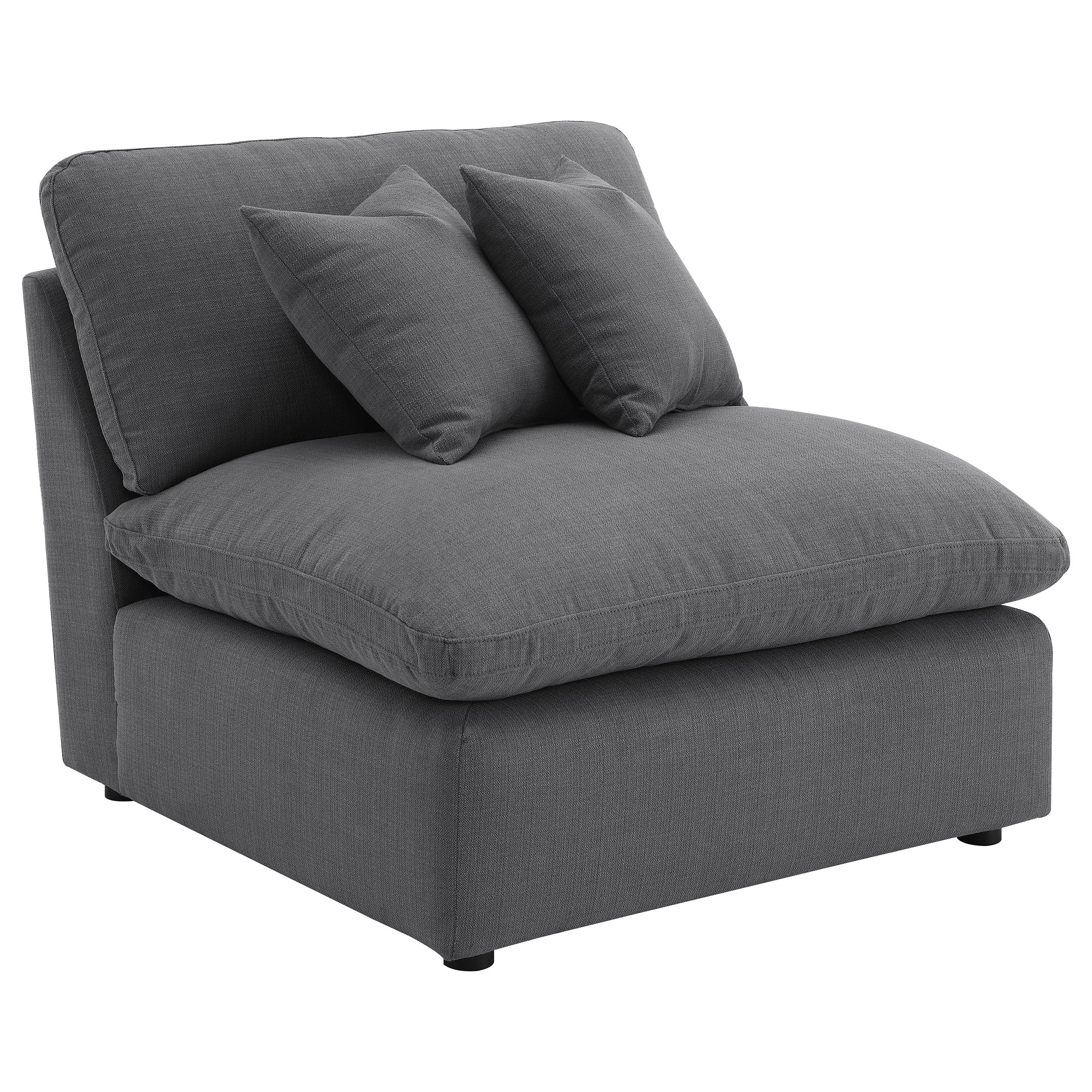 Dar Furniture - Coaster - Hobson Upholstered Armless Chair Charcoal - 551455