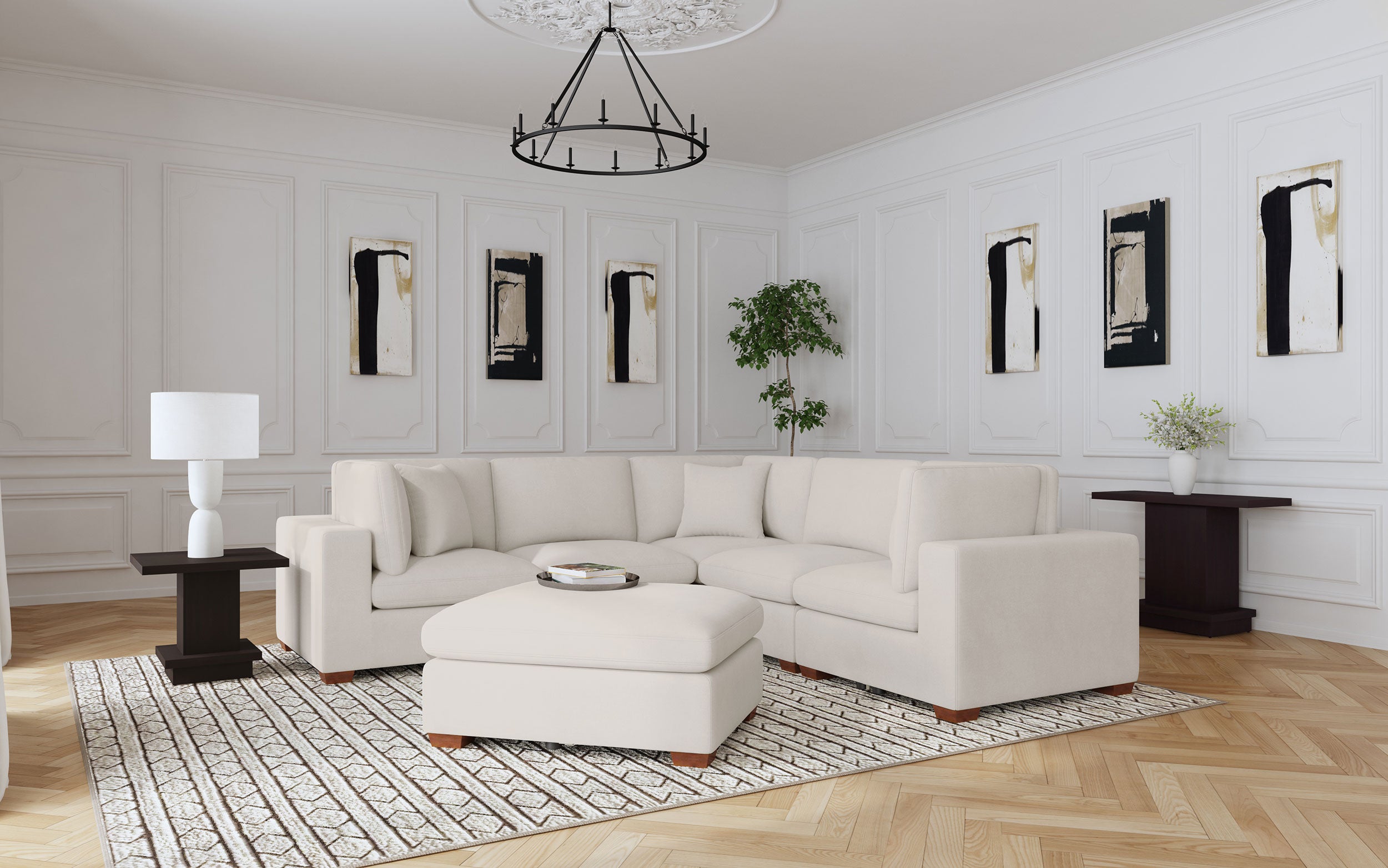 Dar Furniture - Coaster - Lakeview 6-piece Upholstered Modular Sectional Sofa Ivory - 551461-SETA