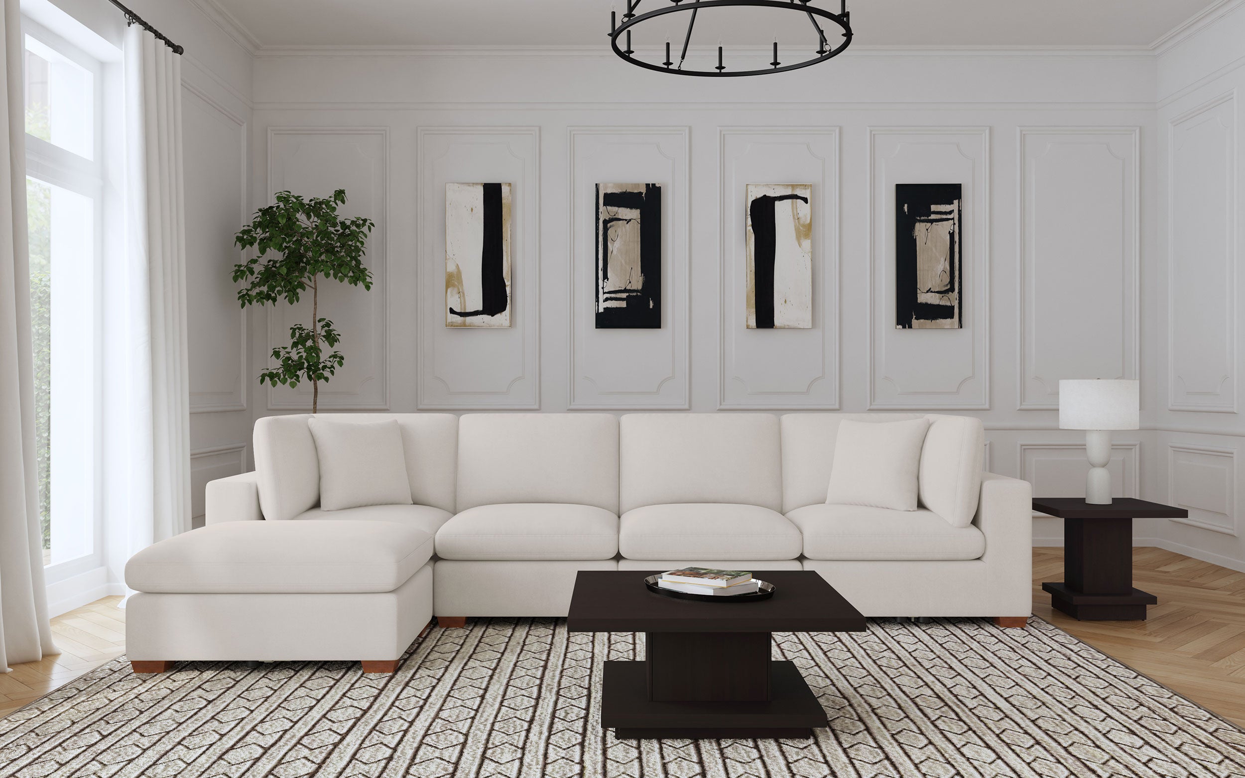 Dar Furniture - Coaster - Lakeview 5-piece Upholstered Modular Sectional Sofa Ivory - 551461-SETB