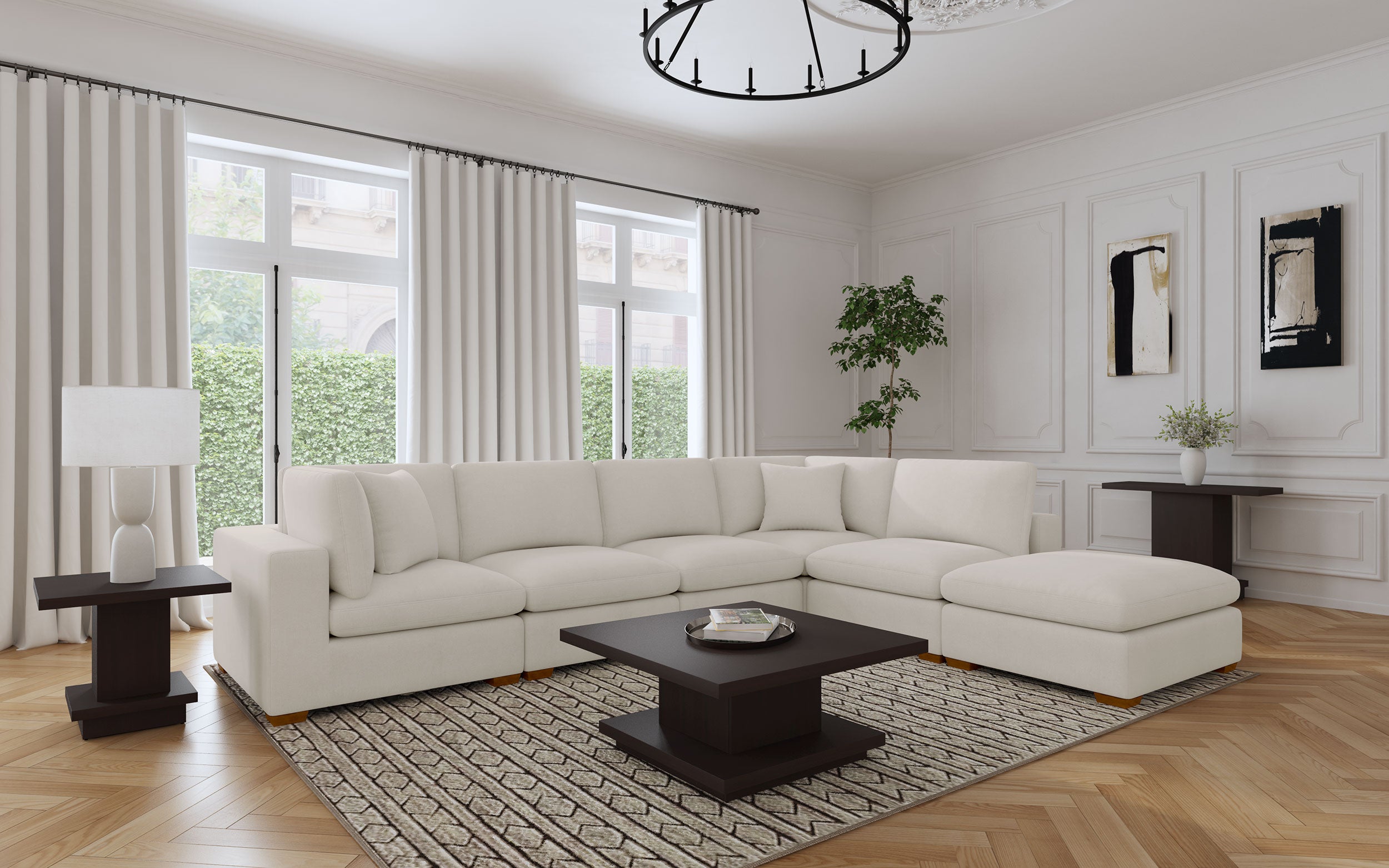 Dar Furniture - Coaster - Lakeview 6-piece Upholstered Modular Sectional Sofa Ivory - 551461-SET
