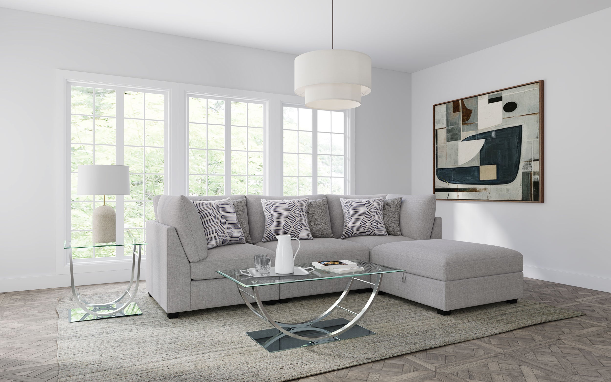 Dar Furniture - Coaster - Cambria 4-piece Upholstered Modular Sectional Sofa Grey - 551511-S4A