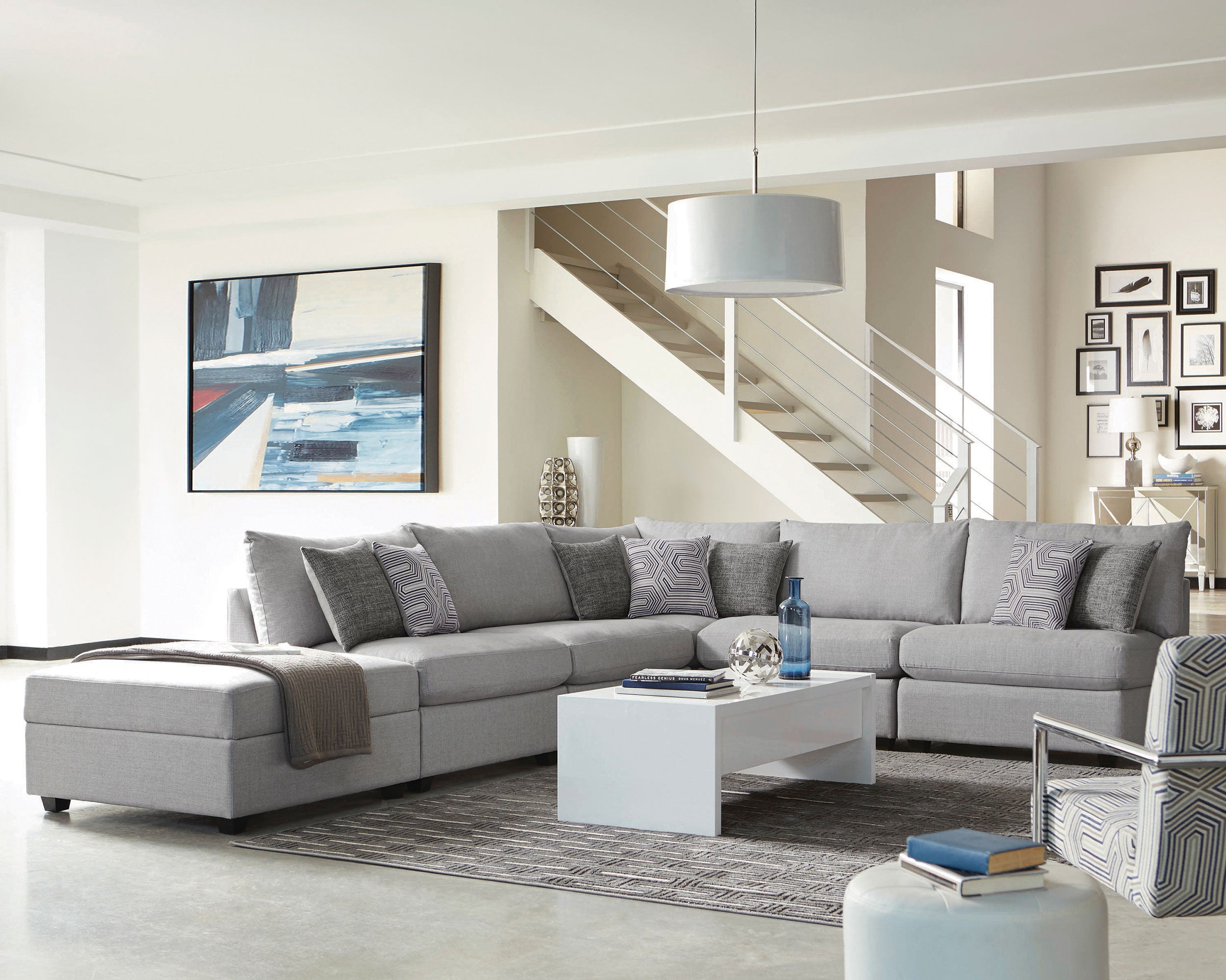 Dar Furniture - Coaster - Cambria 6-piece Upholstered Modular Sectional Sofa Grey - 551511-S6A