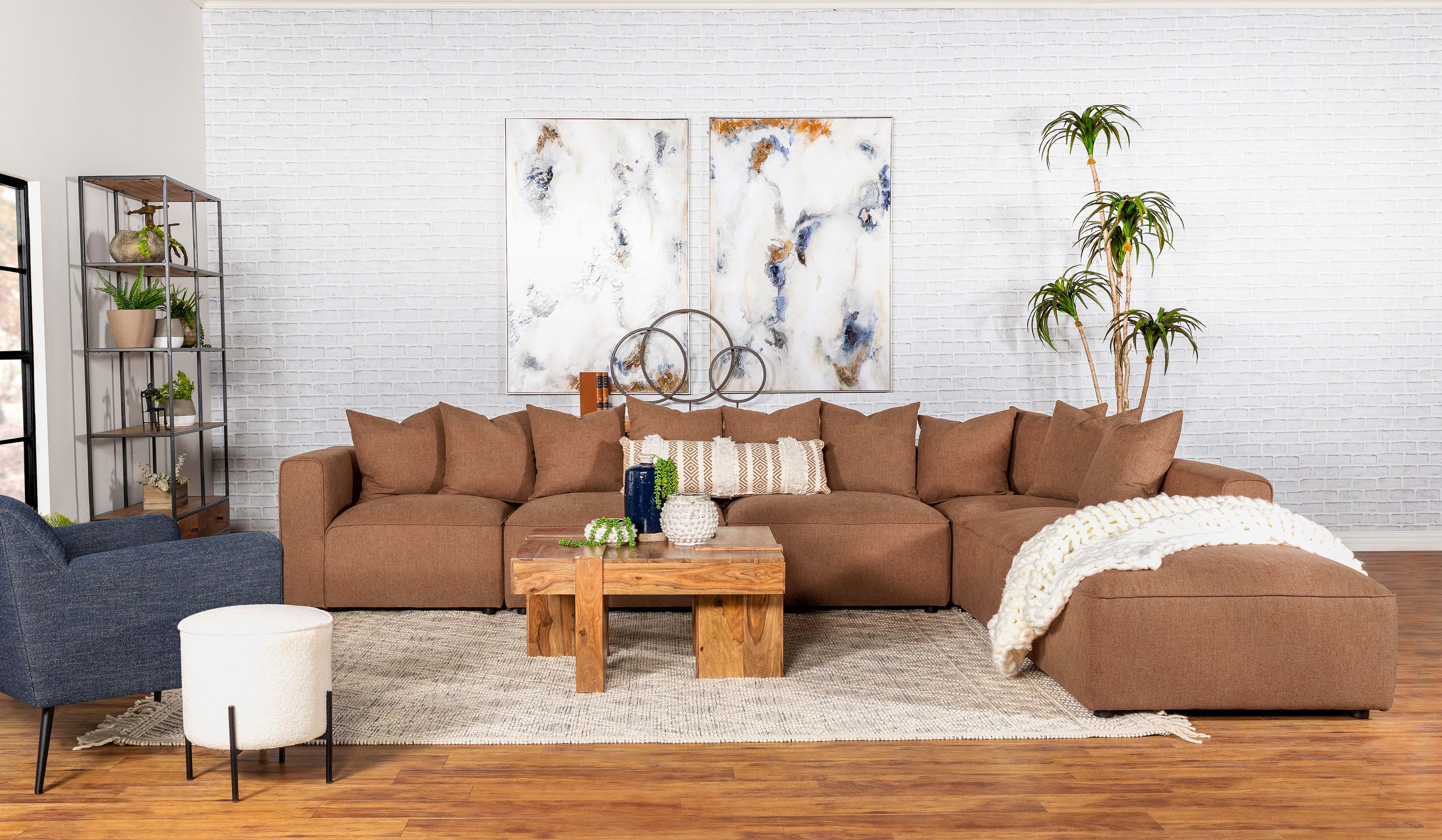 Dar Furniture - Coaster - Jennifer 6-piece Upholstered Modular Sectional Terracotta - 551591-SET