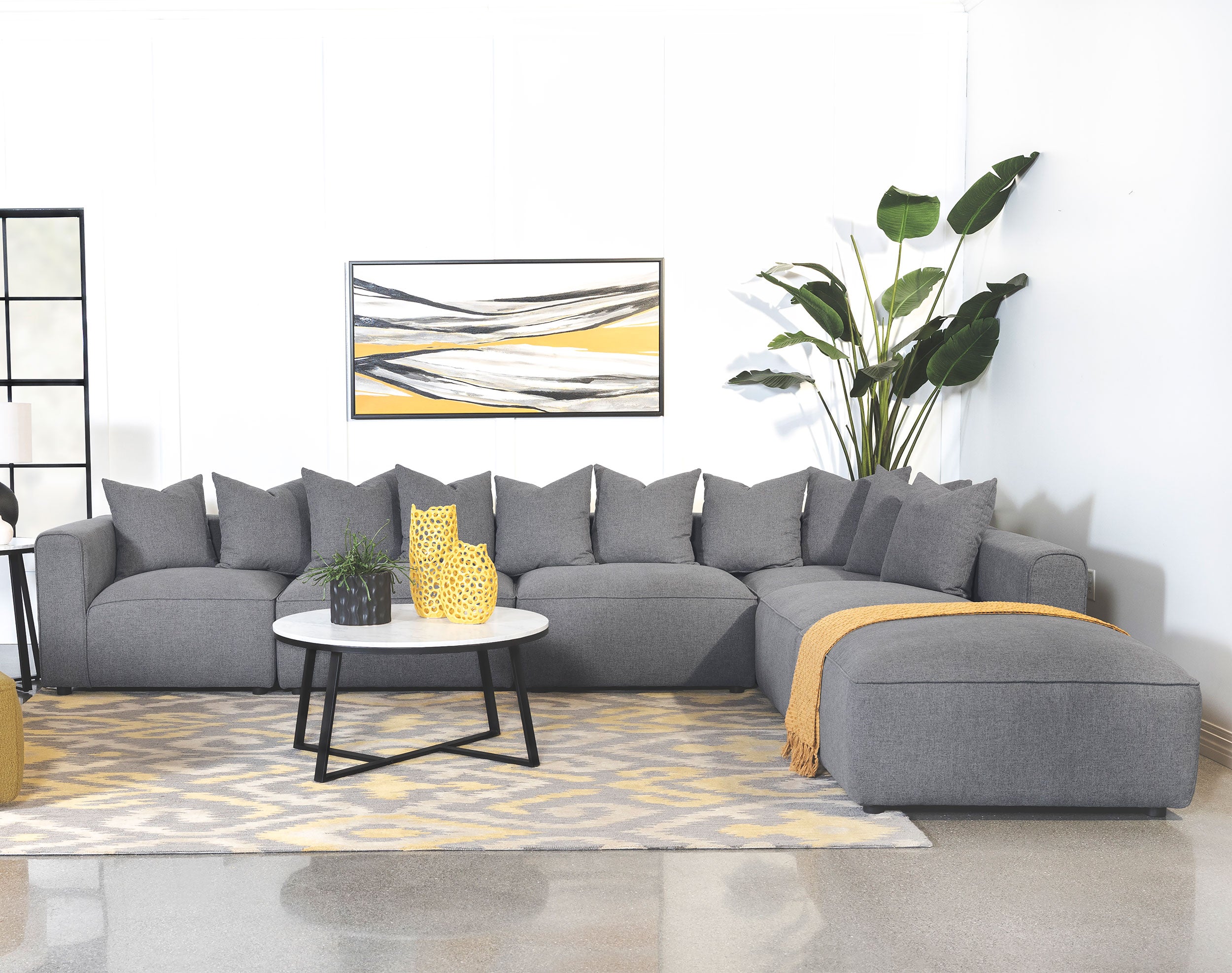 Dar Furniture - Coaster - Jennifer 6-piece Upholstered Modular Sectional Grey - 551594-SET