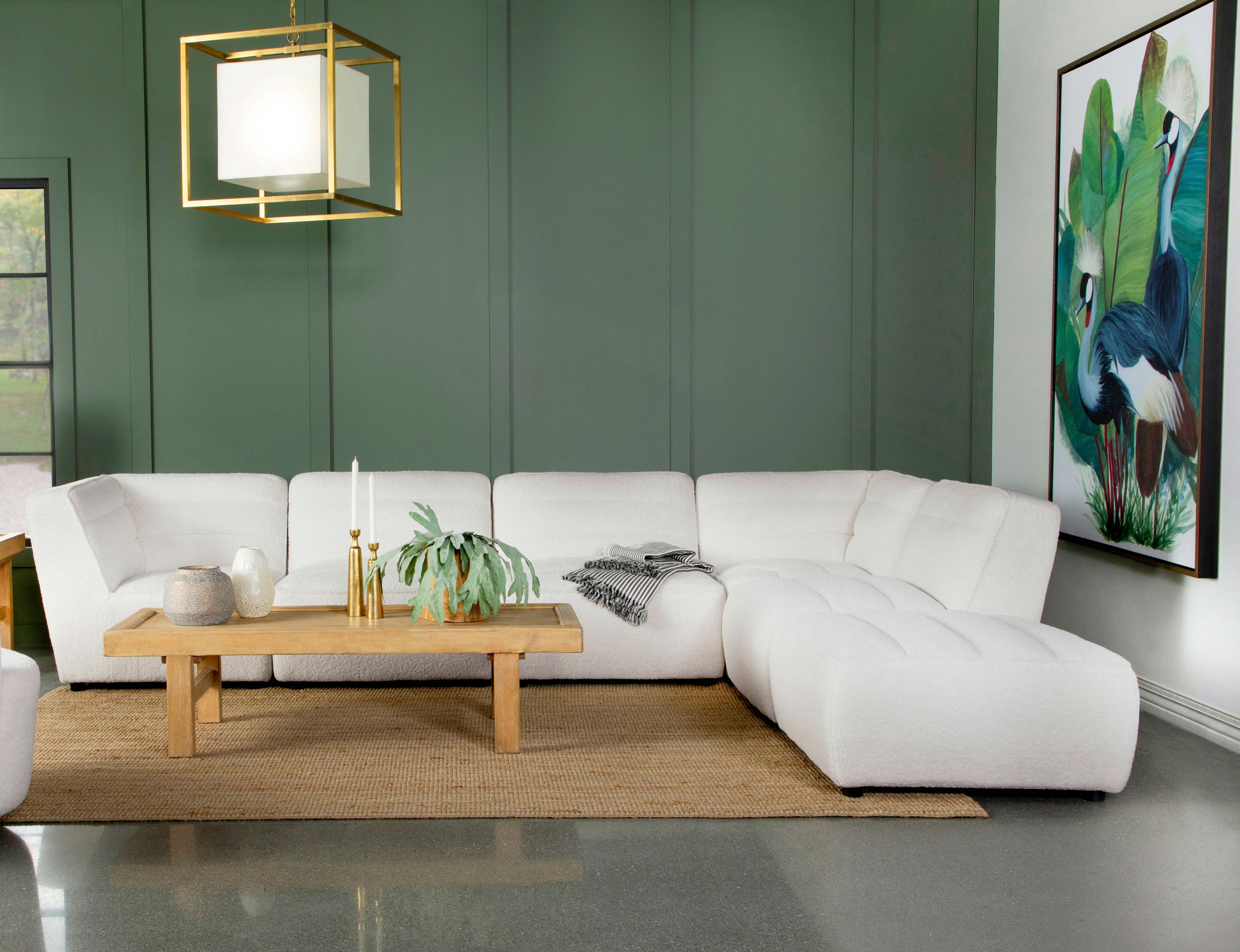 Dar Furniture - Coaster - Sunny 6-piece Upholstered Modular Sectional Sofa Natural - 551621-SET