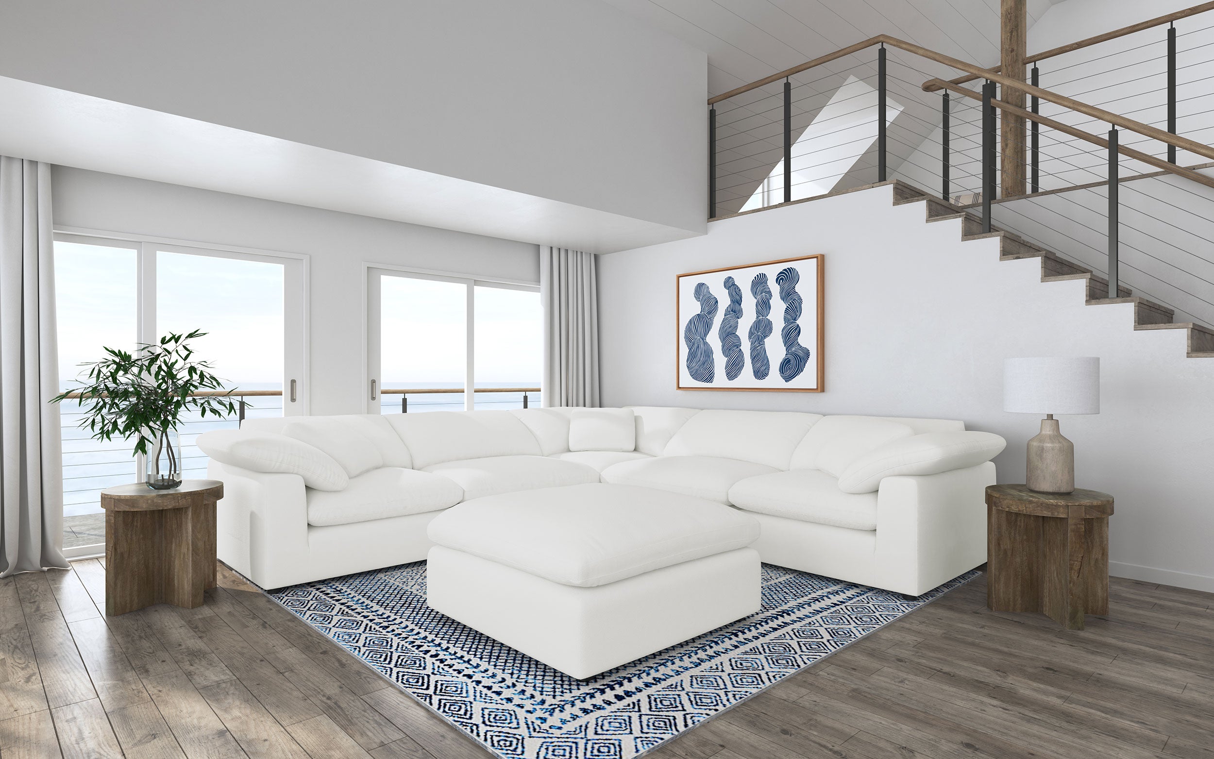 Dar Furniture - Coaster - Raleigh 6-piece Boucle Upholstered Modular Sectional Ivory - 551751-SETA