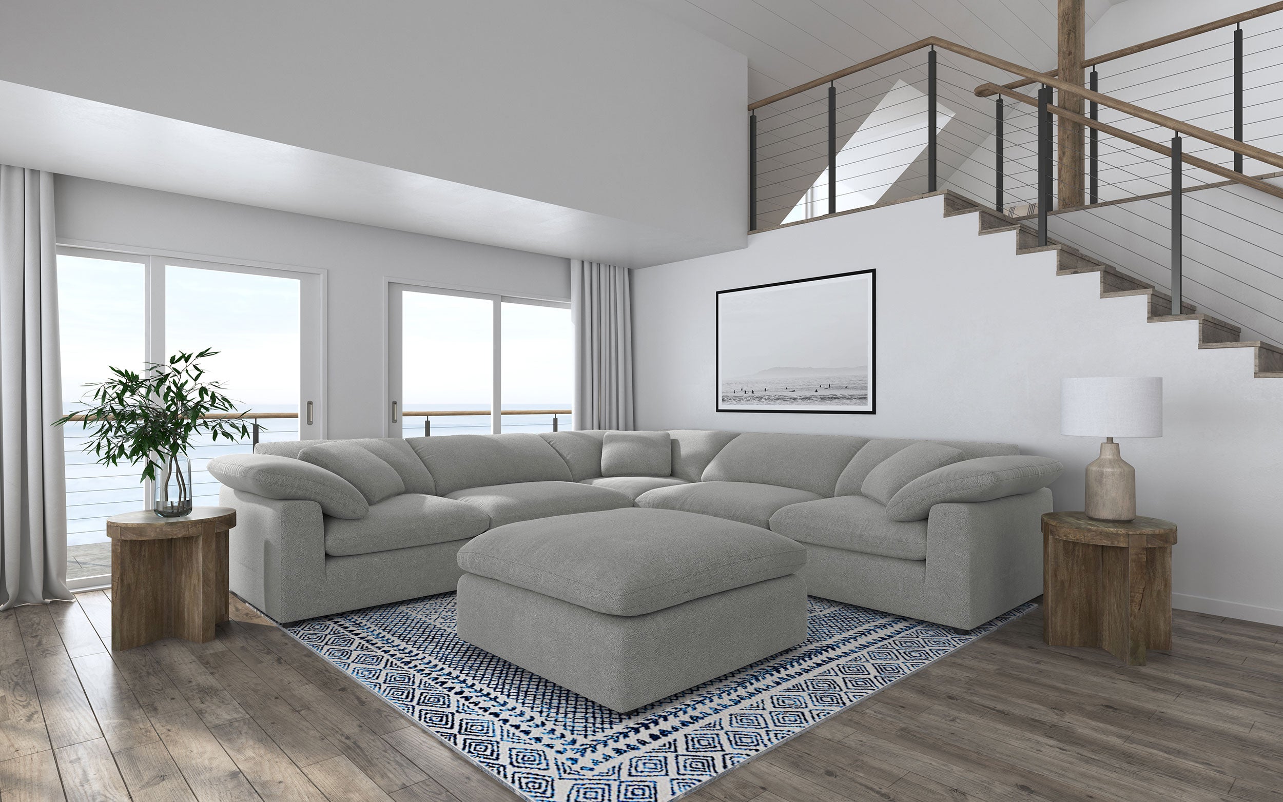 Dar Furniture - Coaster - Raleigh 6-piece Boucle Upholstered Modular Sectional Grey - 551754-SETA