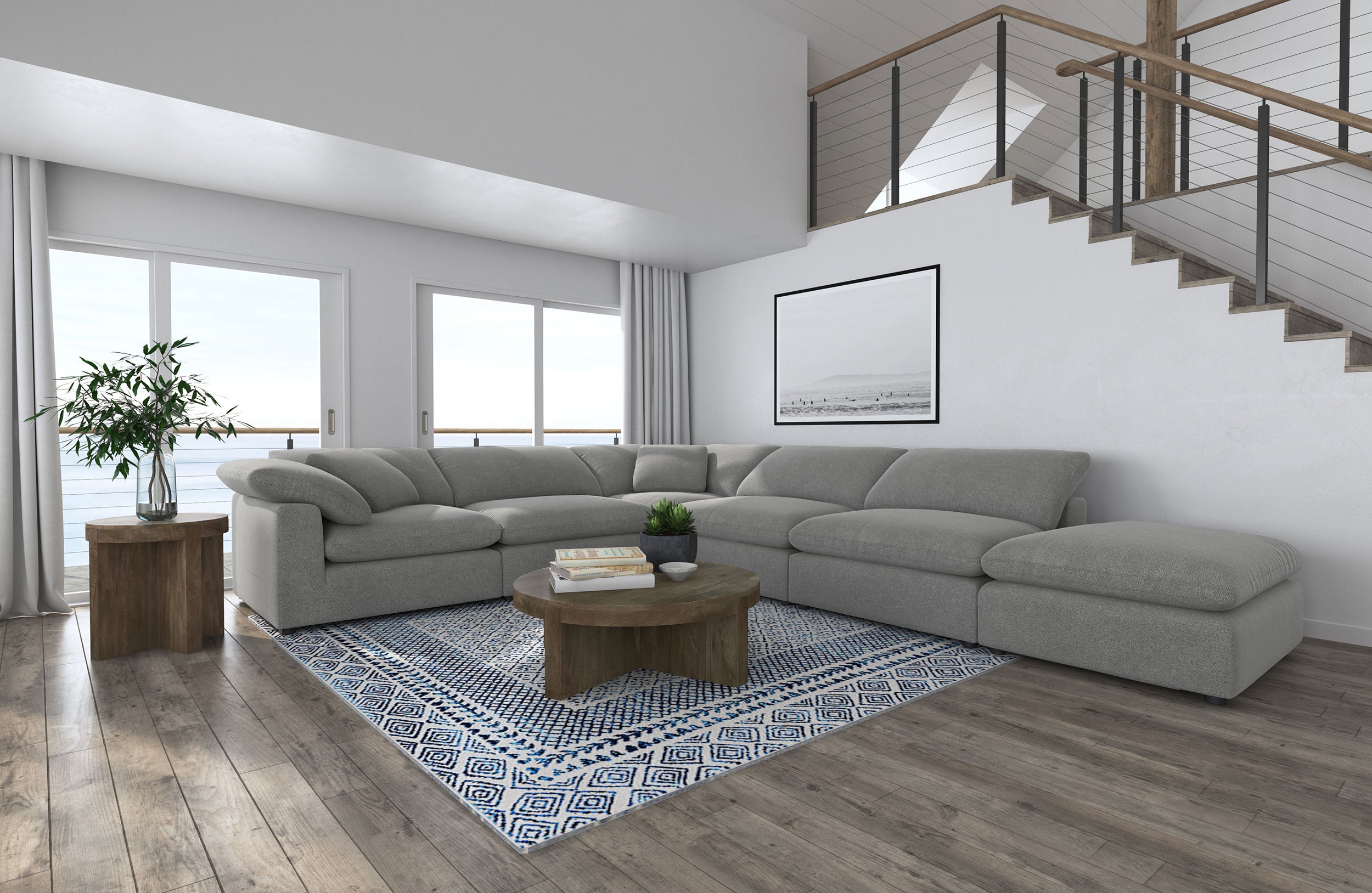 Dar Furniture - Coaster - Raleigh 6-piece Boucle Upholstered Modular Sectional Grey - 551754-SET