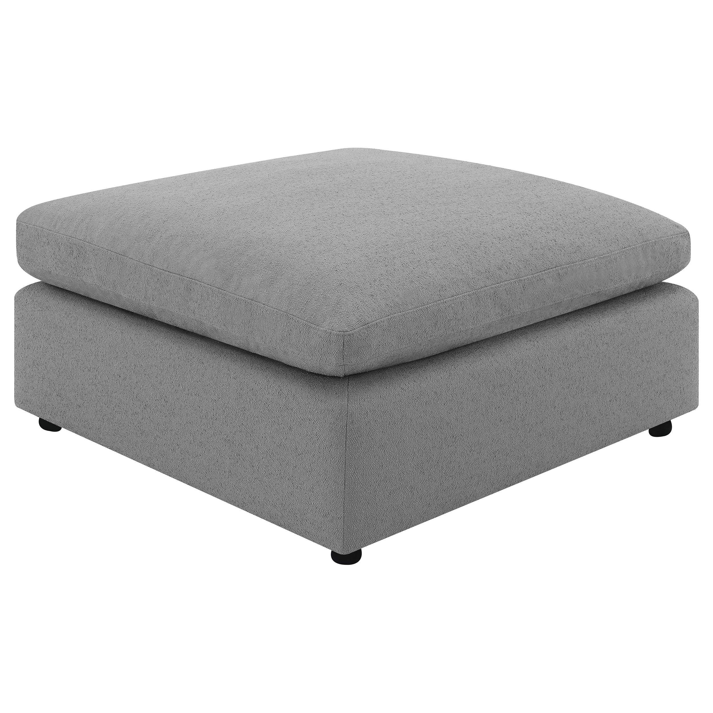 Dar Furniture - Coaster - Raleigh Boucle Upholstered Ottoman Grey - 551756