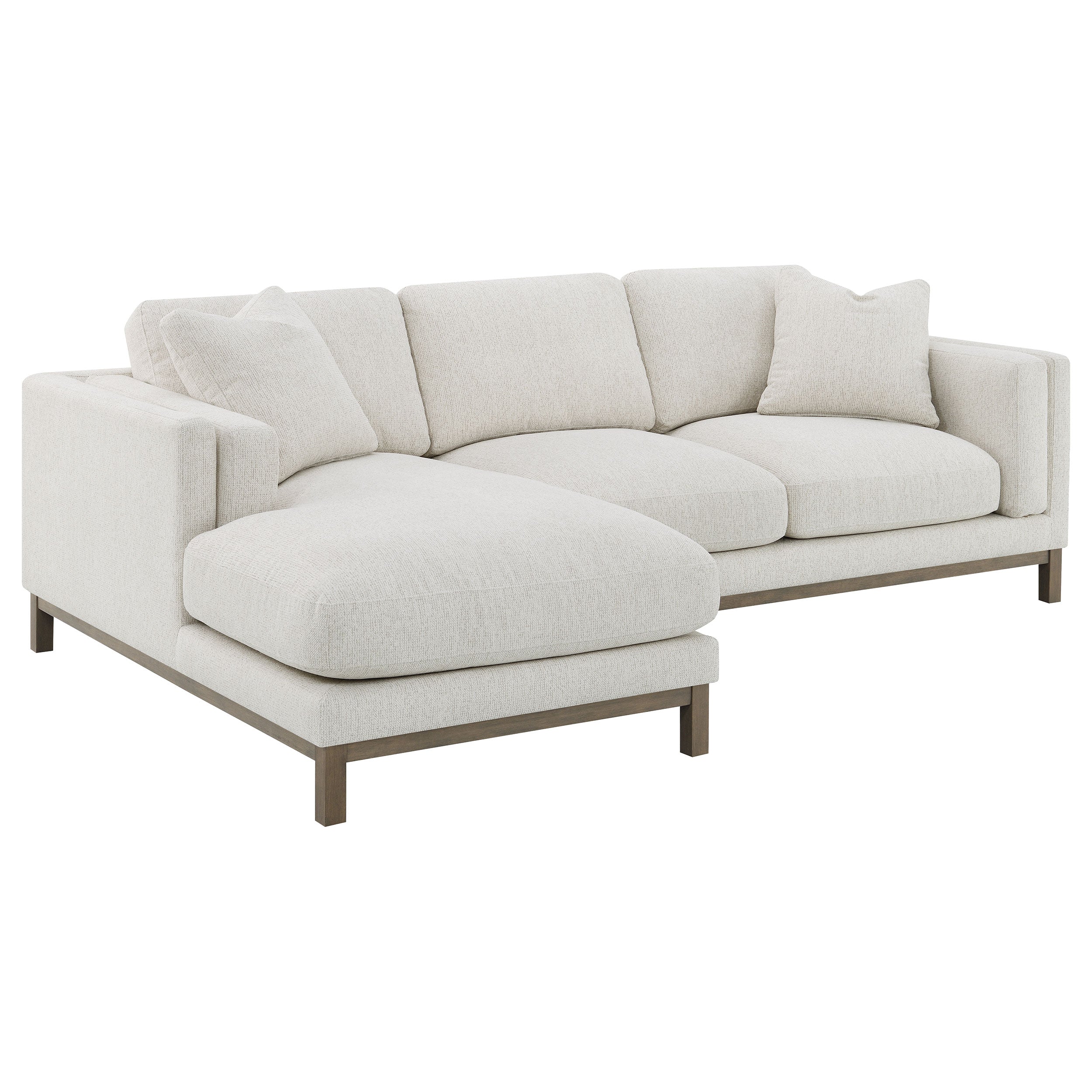 Dar Furniture - Coaster - Geneva Boucle Upholstered Sectional Chaise Sofa Sand - 551777