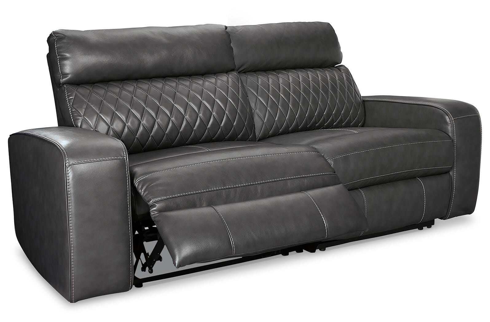Dar Furniture - Ashley Furniture - Samperstone 2-Piece Power Reclining Sectional Loveseat - 2-Piece Power Reclining Sectional Loveseat / Gray - 55203S5