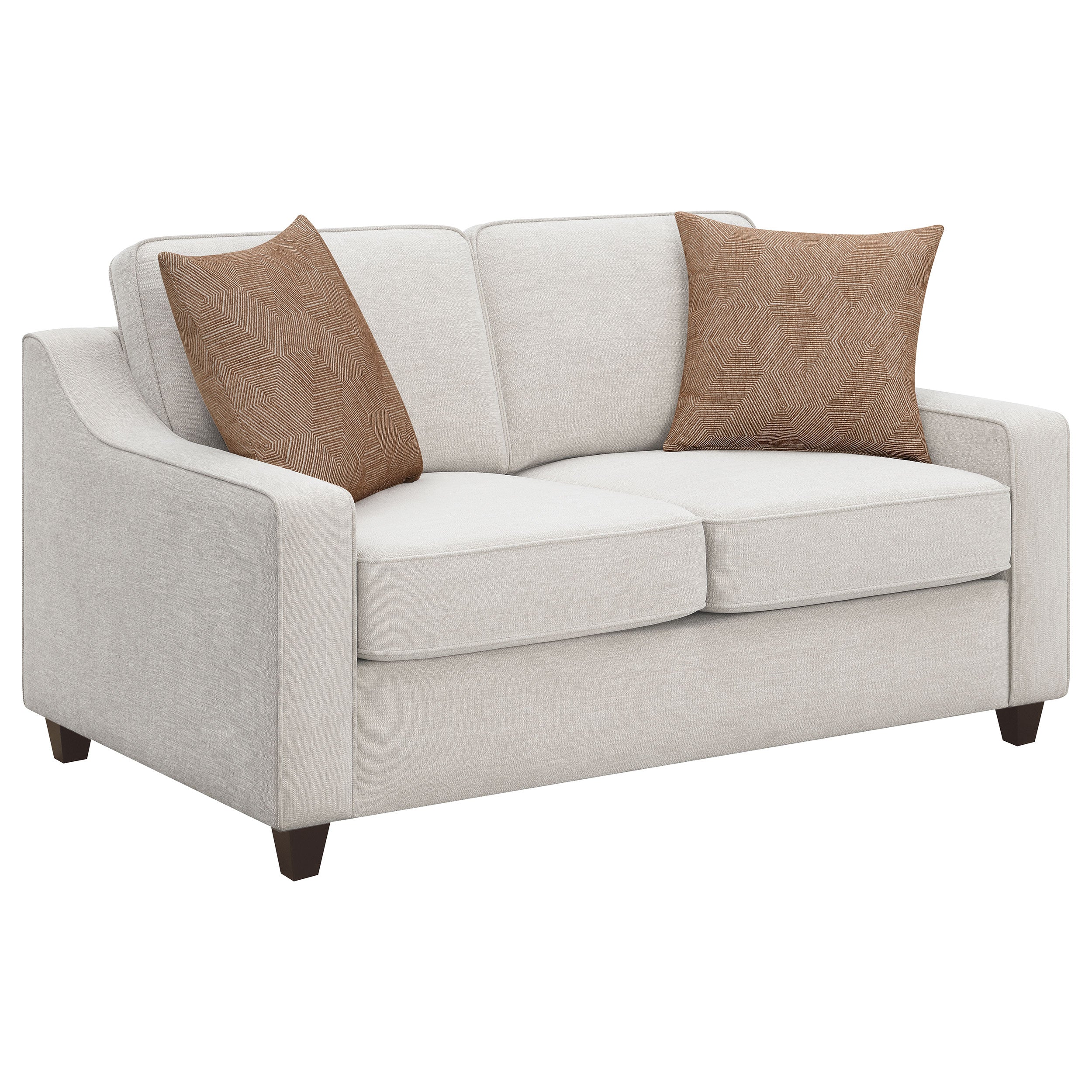 Dar Furniture - Coaster - Christine Upholstered Sloped Arm Loveseat Beige - 552062