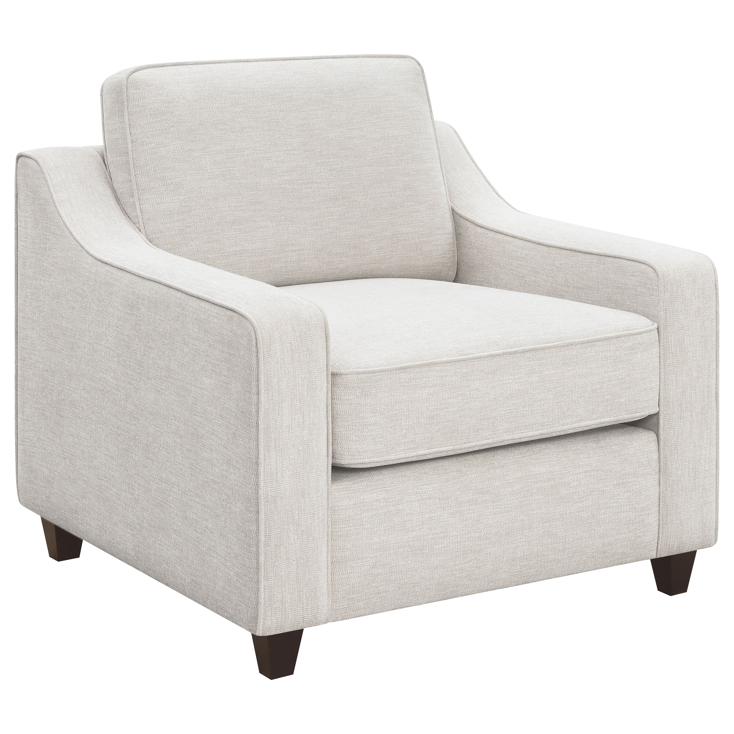 Dar Furniture - Coaster - Christine Upholstered Sloped Arm Accent Chair Beige - 552063