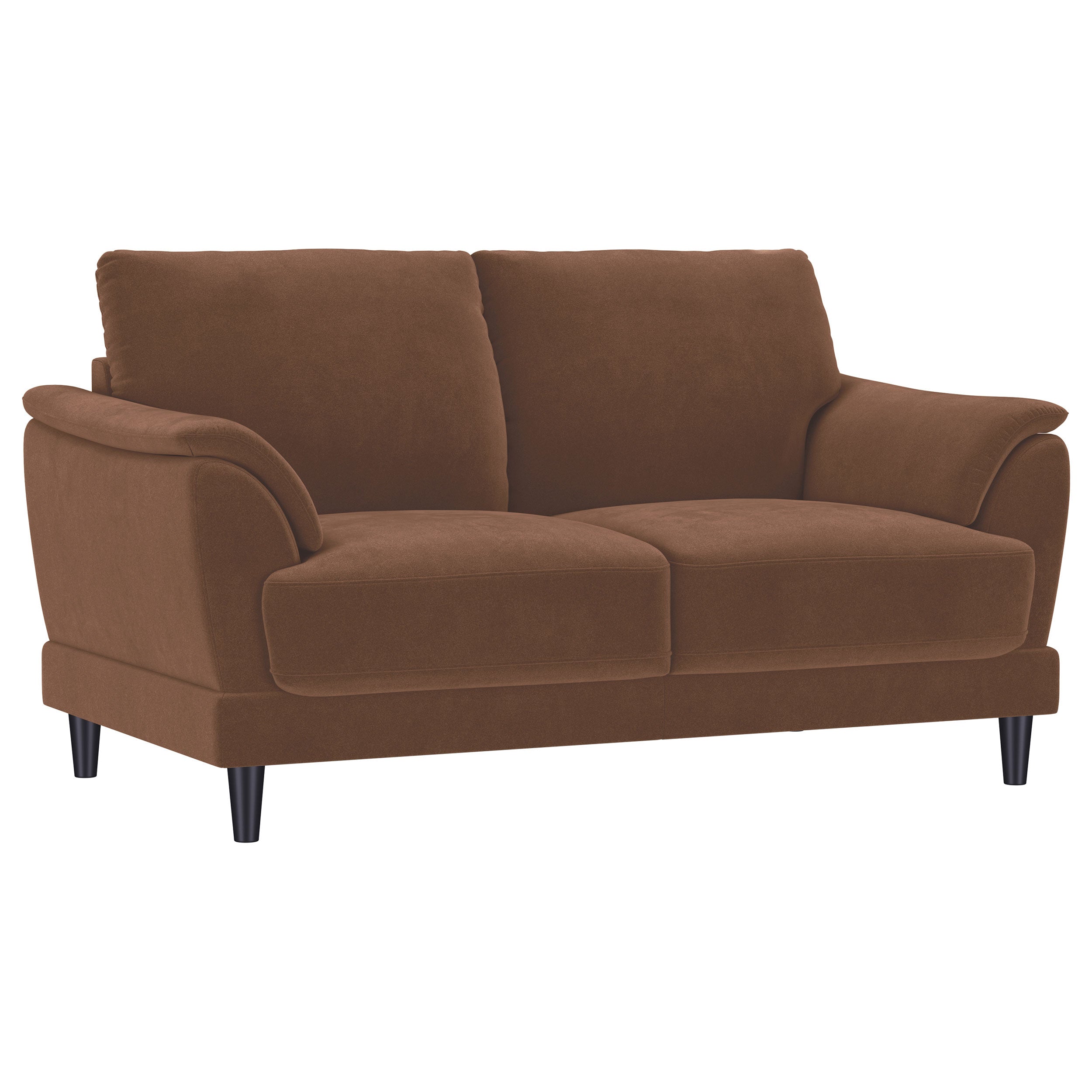 Dar Furniture - Coaster - Selma Velvet Upholstered Crescent Arm Loveseat Rust - 552102
