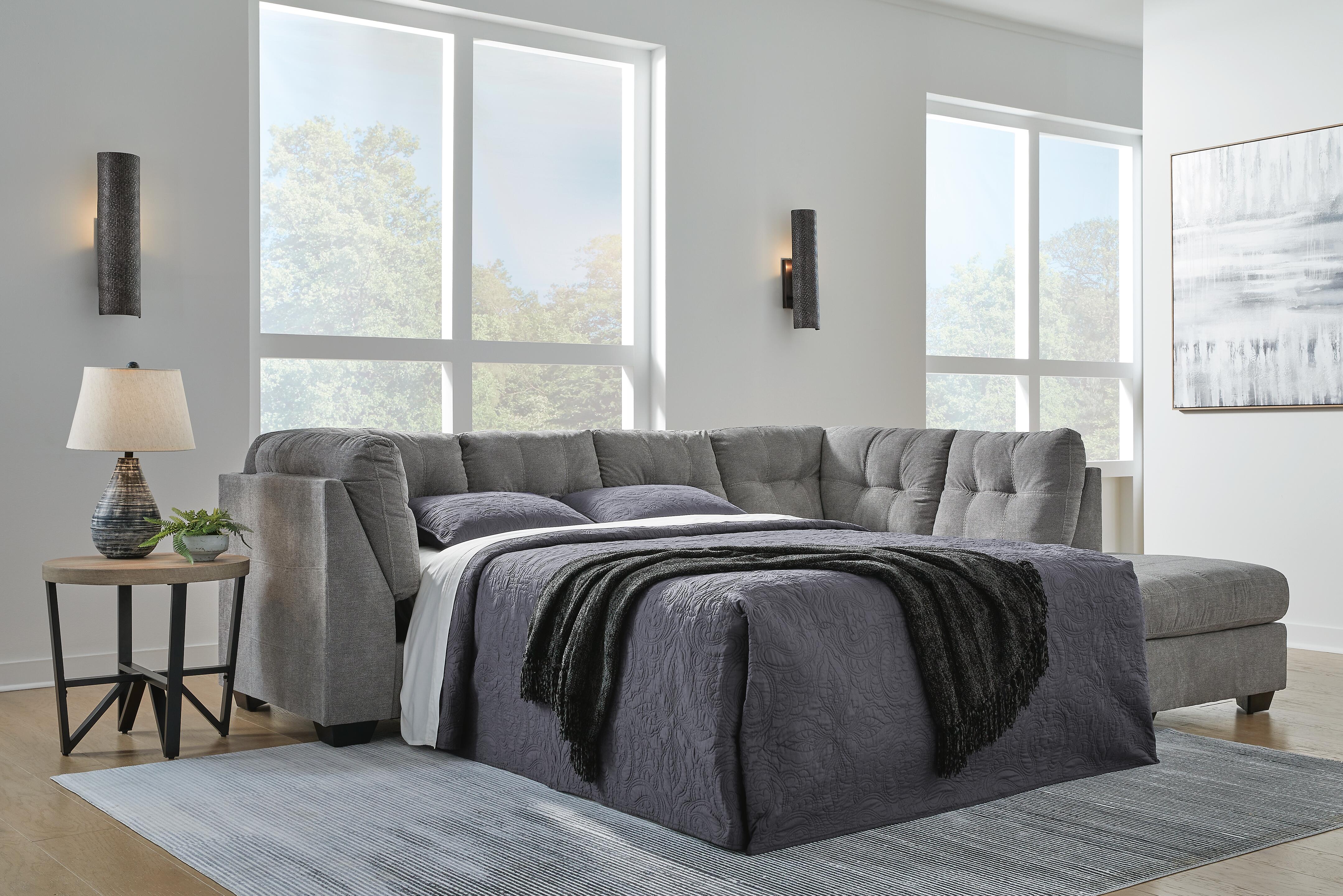 Dar Furniture - Ashley Furniture - Marleton 2-Piece Sleeper Sectional with Chaise - 2-Piece Sleeper Sectional with Chaise / Gray - 55305S4
