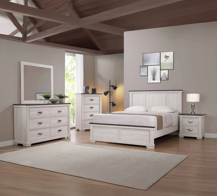 Leighton Panel Bed In White