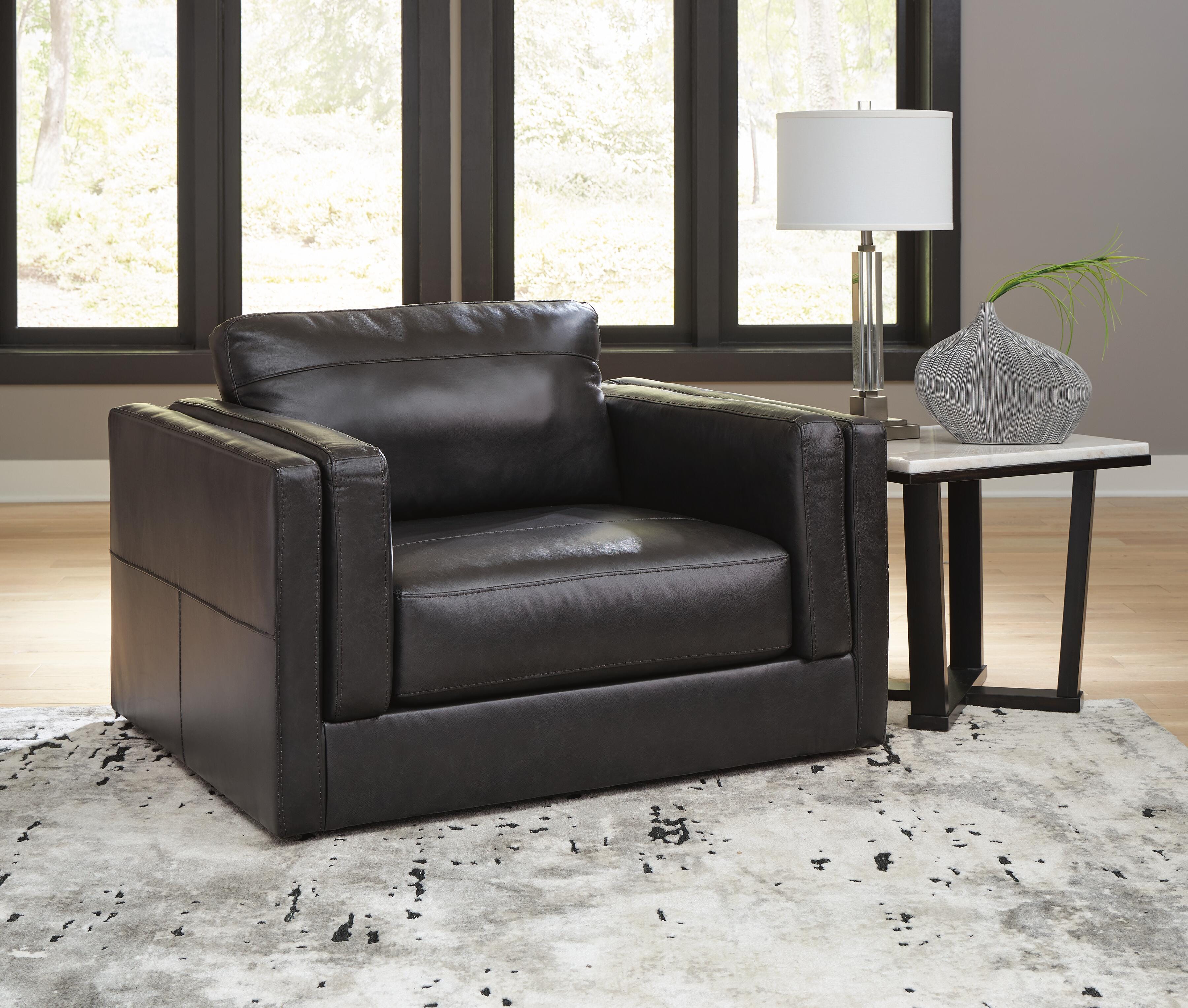 Dar Furniture - Ashley Furniture - Amiata Oversized Chair - Chair and a Half / Onyx - 5740523