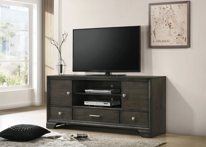 Crown Mark Furniture Jaymes 3 Drawer TV Stand In Gray