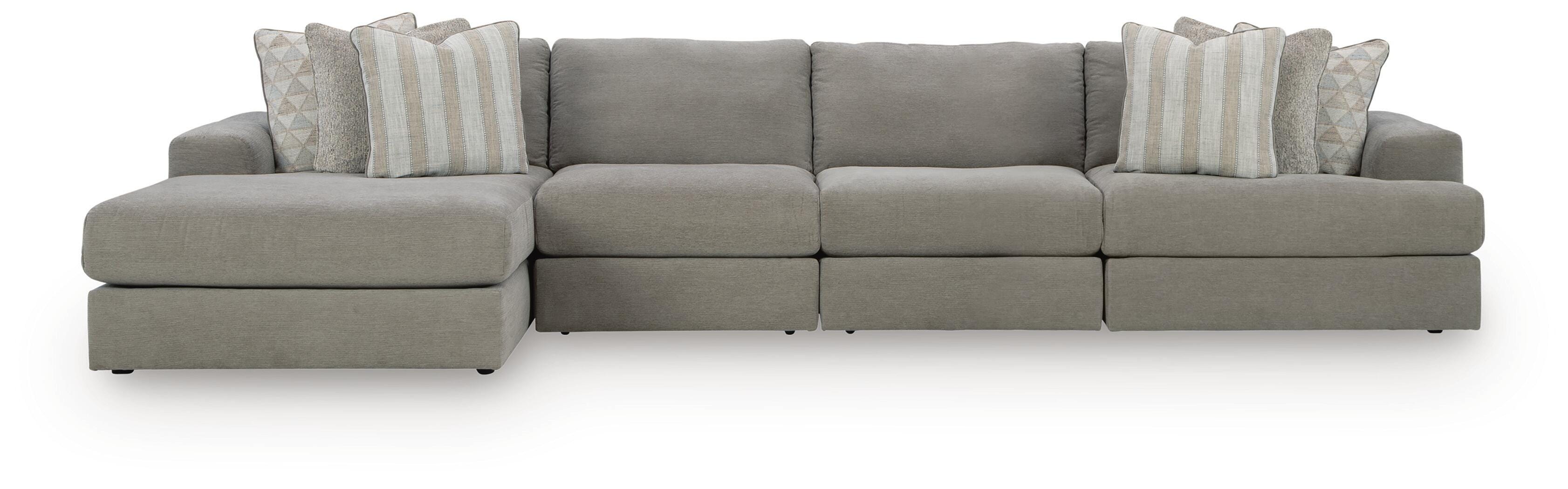 Dar Furniture - Ashley Furniture - Avaliyah 4-Piece Sectional with Chaise - RAF 4-Piece Sectional with Chaise / Ash - 58103S15