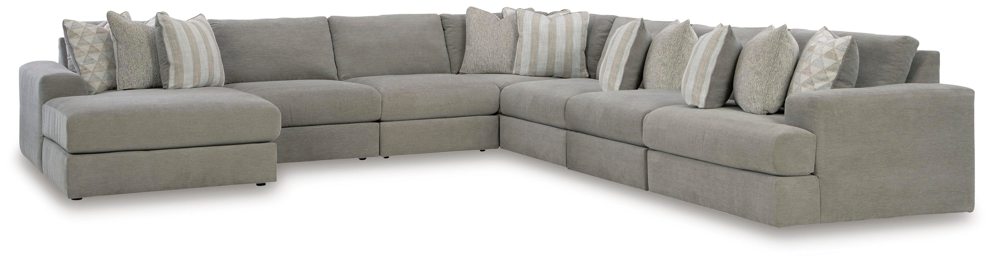 Dar Furniture - Ashley Furniture - Avaliyah 7-Piece Sectional with Chaise - RAF 7-Piece Sectional with Chaise / Ash - 58103S9